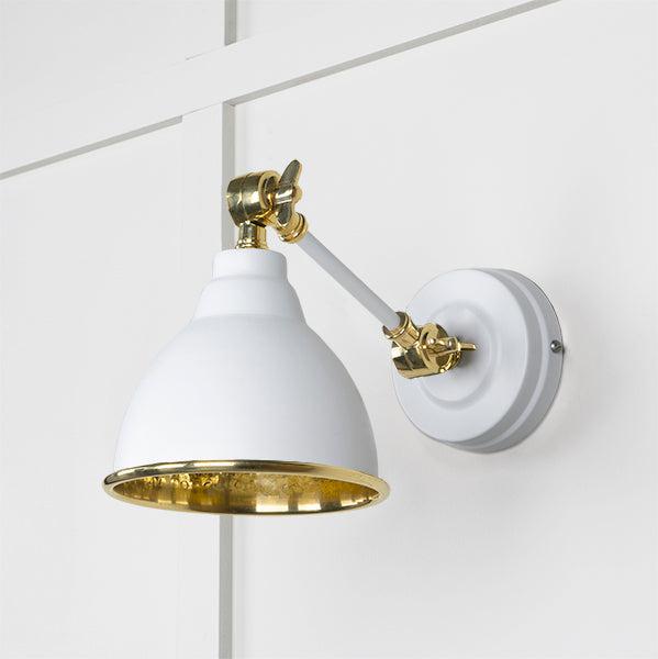 Hammered Brass Brindley Wall Light in Flock | From The Anvil-Wall Lights-Yester Home