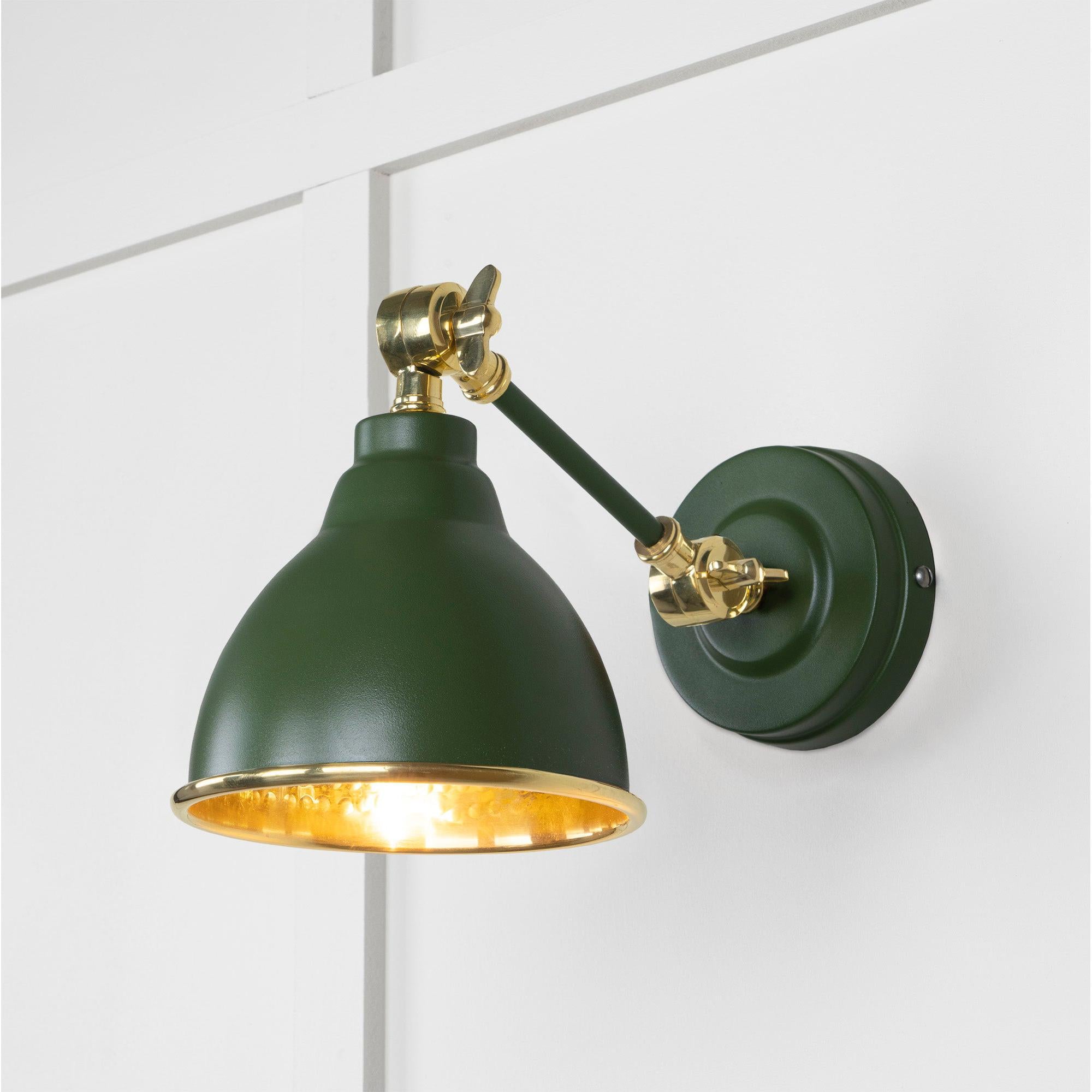 Hammered Brass Brindley Wall Light in Heath | From The Anvil - Wall Lights - From The Anvil - Yester Home