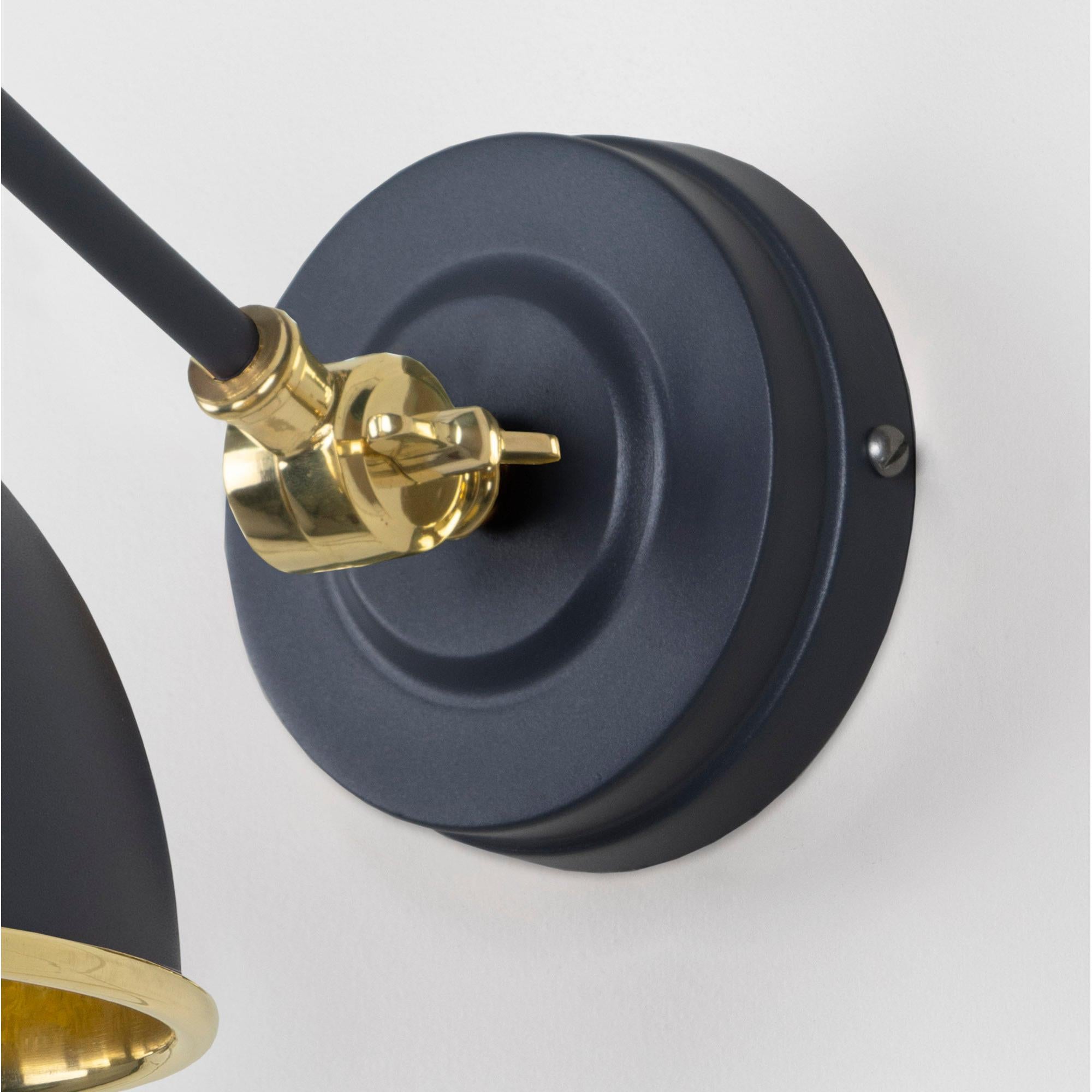 Hammered Brass Brindley Wall Light in Slate | From The Anvil - Wall Lights - From The Anvil - Yester Home