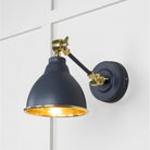 Hammered Brass Brindley Wall Light in Slate | From The Anvil - Wall Lights - From The Anvil - Yester Home