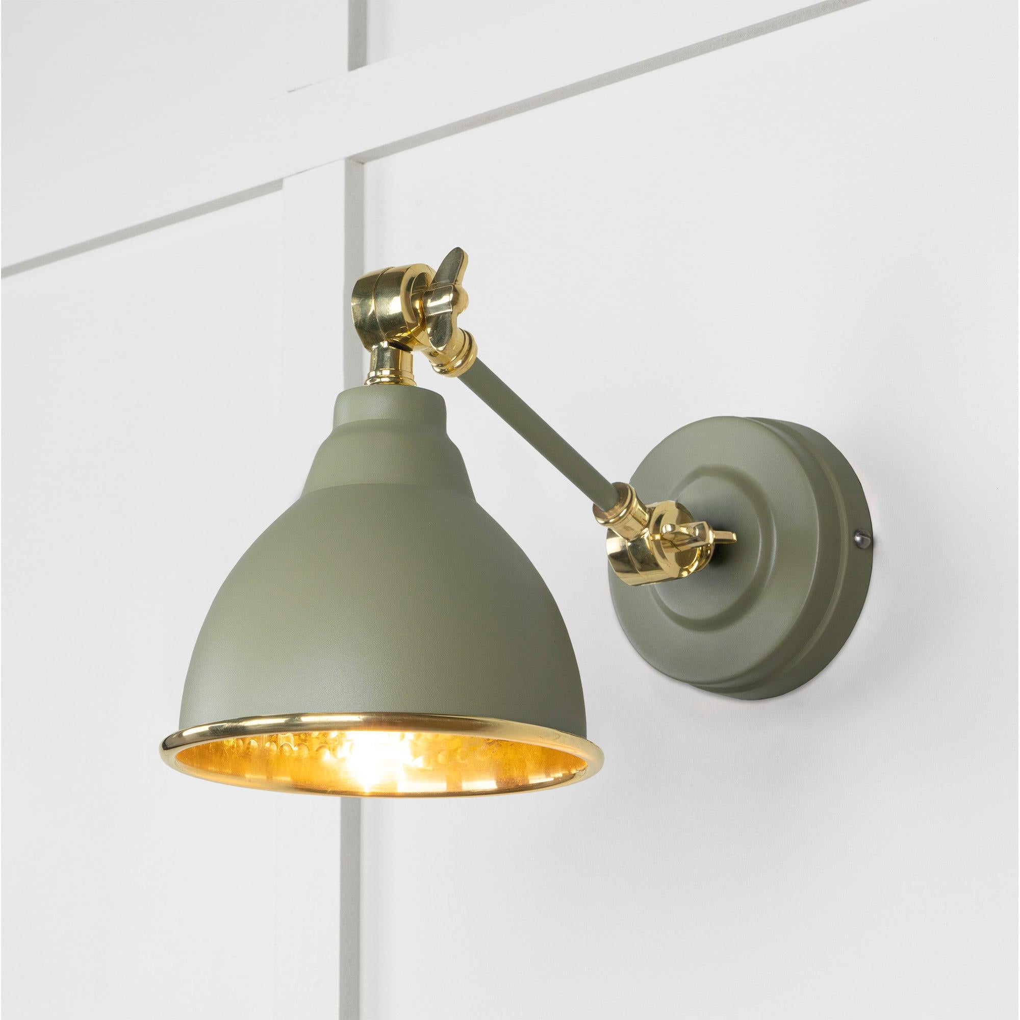 Hammered Brass Brindley Wall Light in Tump | From The Anvil - Wall Lights - From The Anvil - Yester Home
