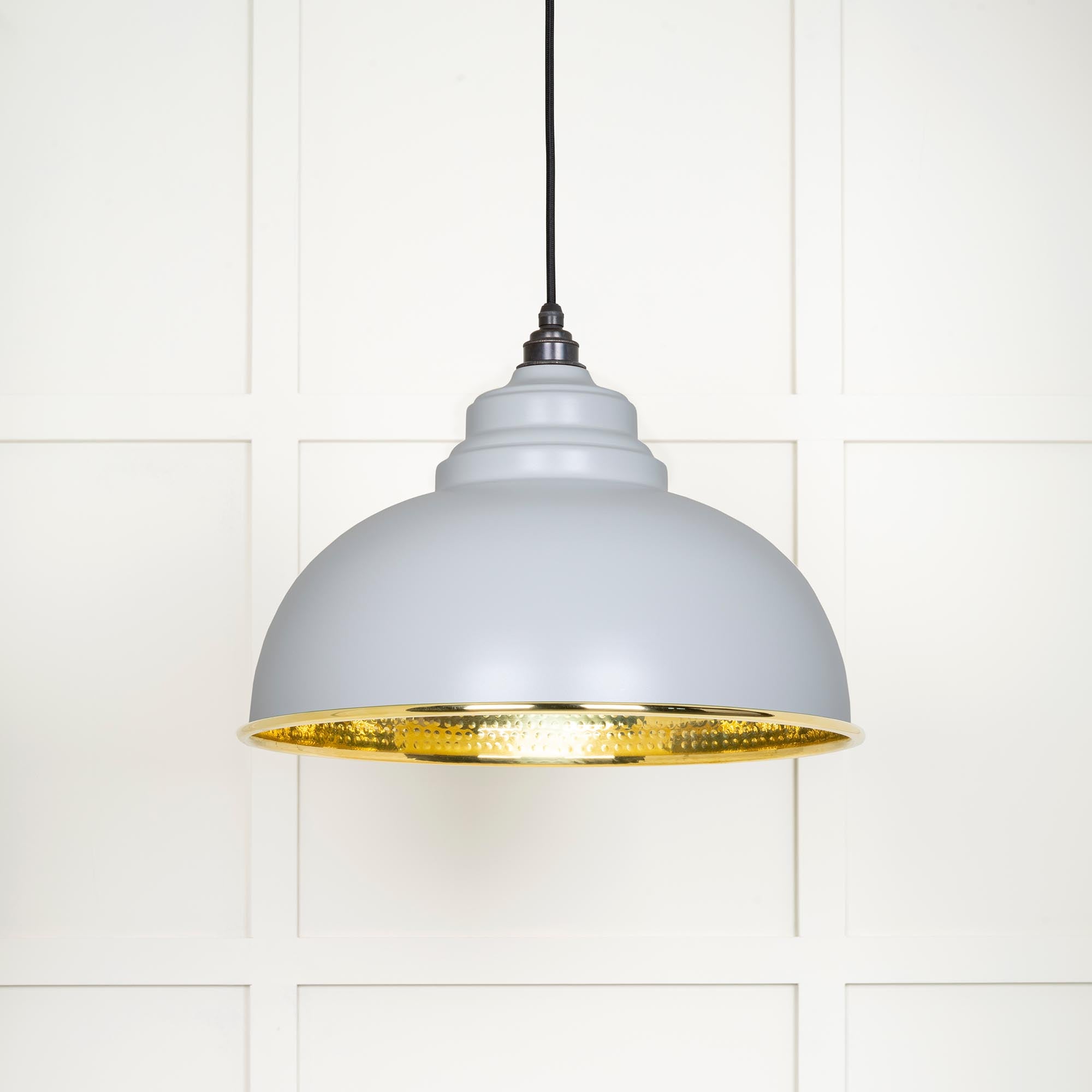 Hammered Brass Harborne Pendant in Birch | From The Anvil - Harborne - From The Anvil - Yester Home