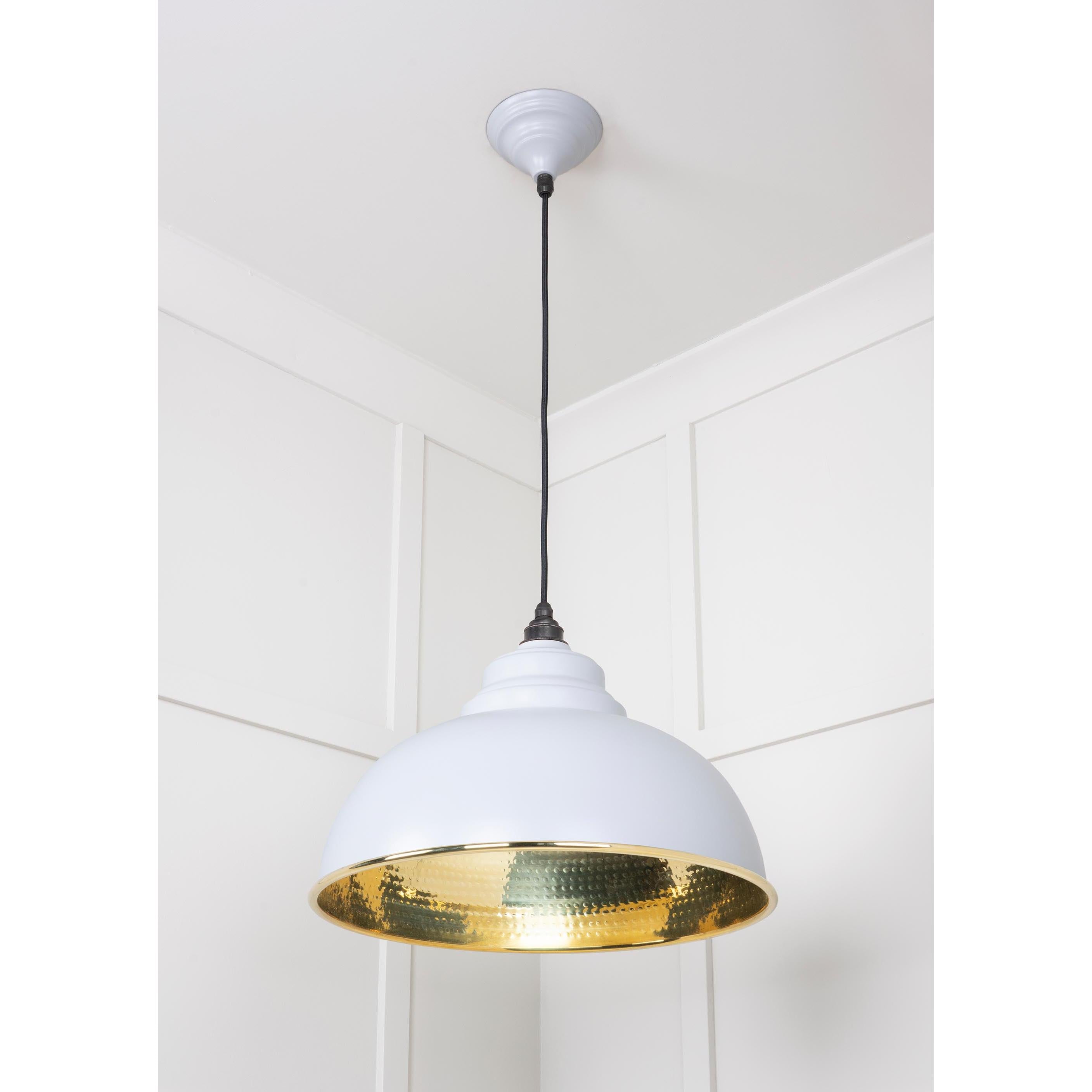 Hammered Brass Harborne Pendant in Birch | From The Anvil - Harborne - From The Anvil - Yester Home