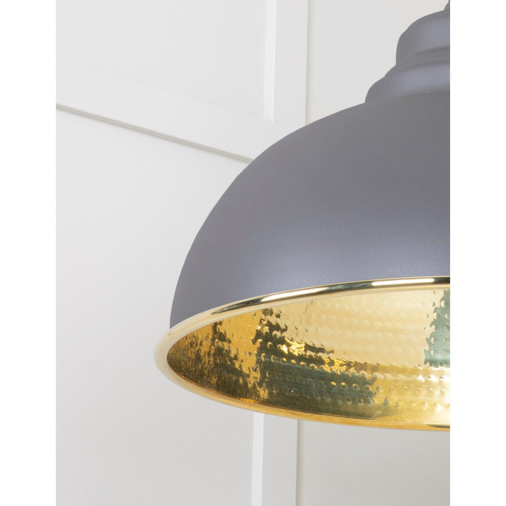 Hammered Brass Harborne Pendant in Bluff | From The Anvil