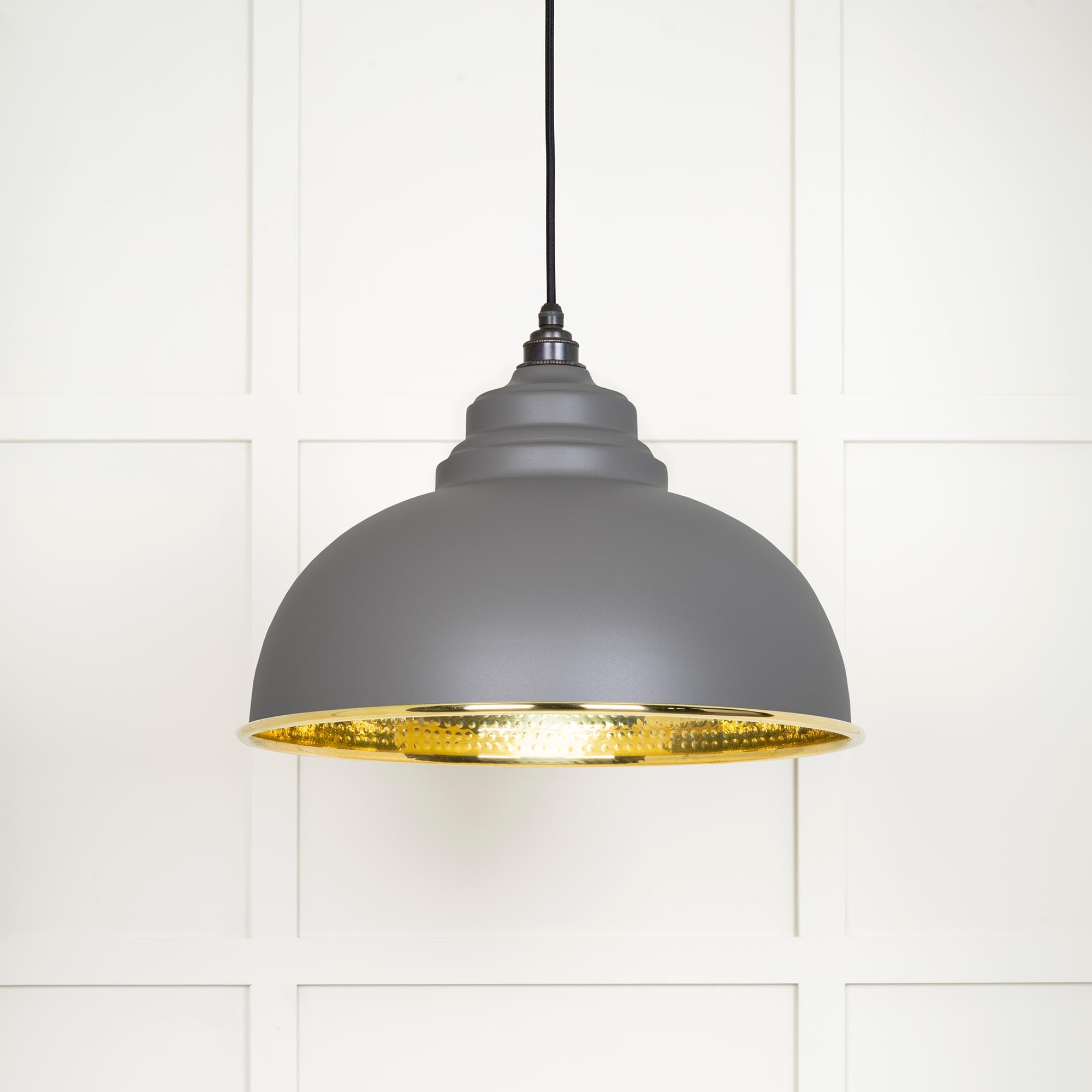 Hammered Brass Harborne Pendant in Bluff | From The Anvil - Harborne - From The Anvil - Yester Home