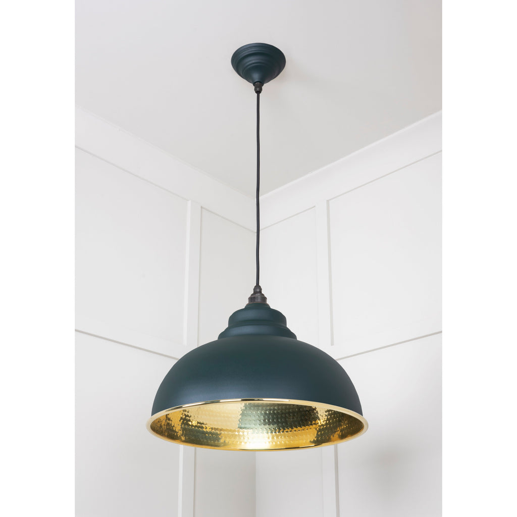 Hammered Brass Harborne Pendant in Dingle | From The Anvil