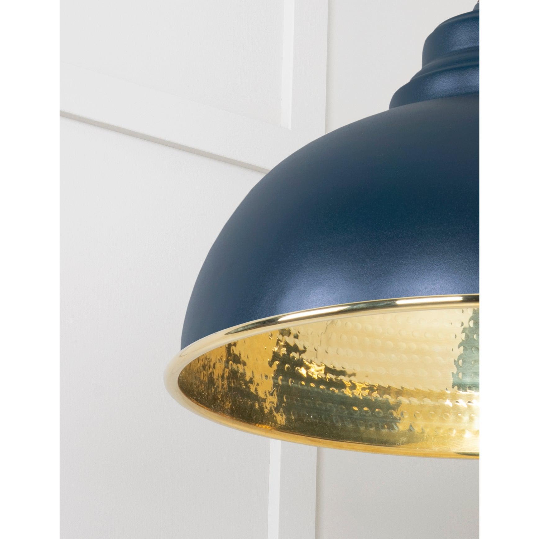 Hammered Brass Harborne Pendant in Dusk | From The Anvil-Harborne-Yester Home
