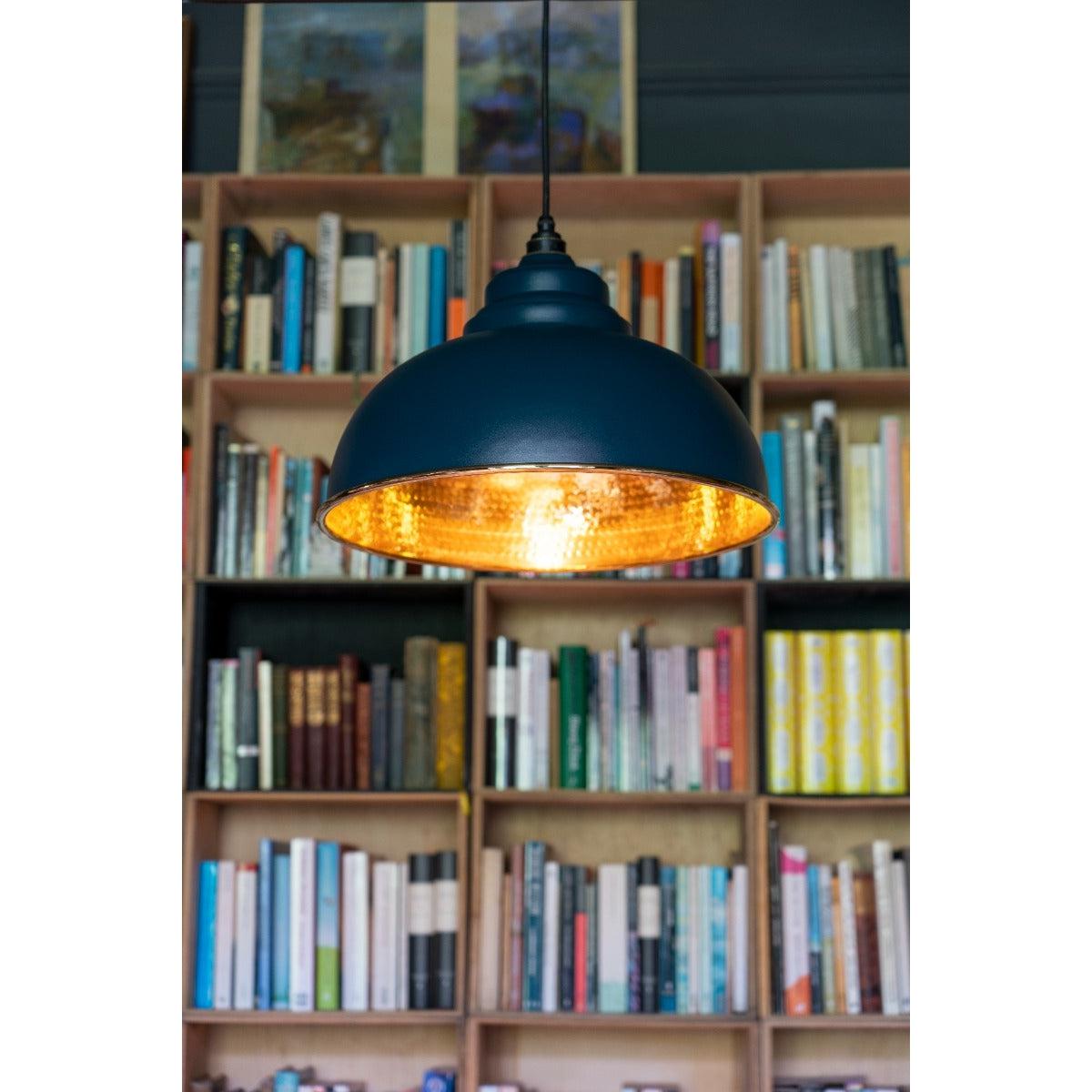 Hammered Brass Harborne Pendant in Dusk | From The Anvil-Harborne-Yester Home