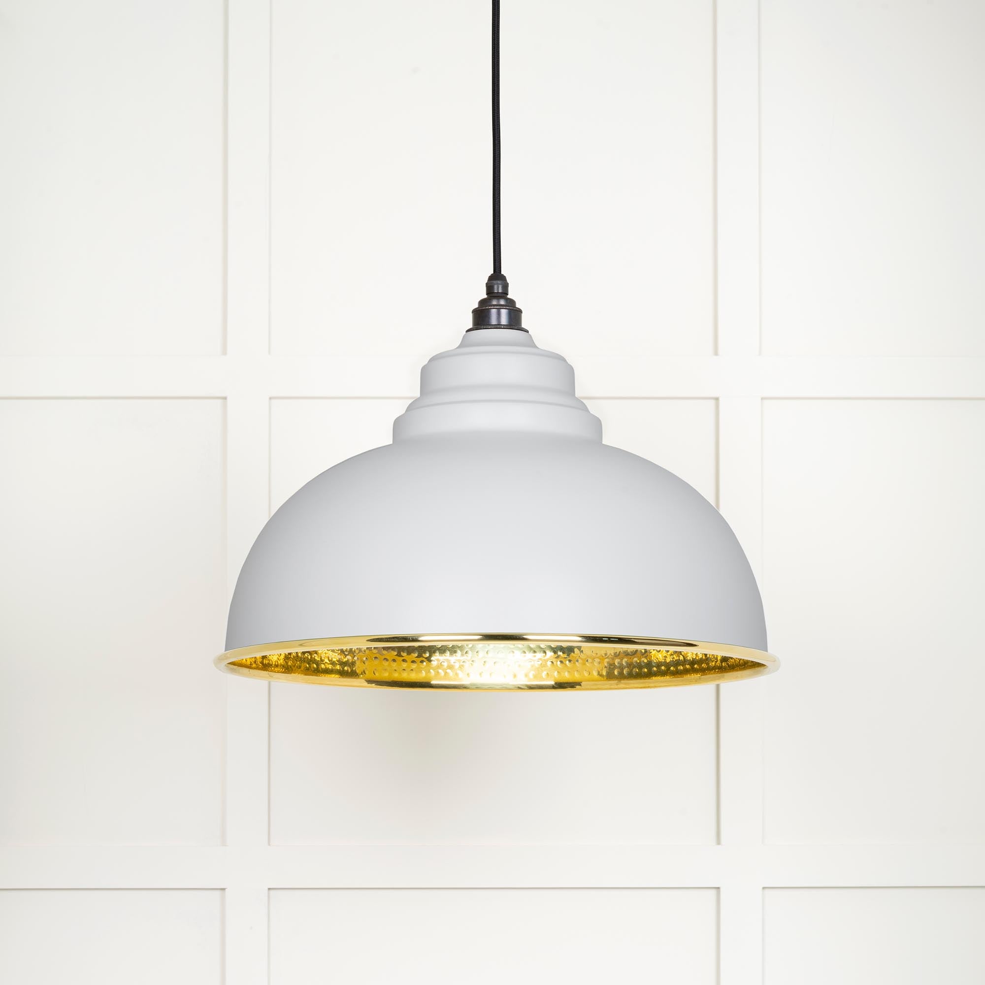 Hammered Brass Harborne Pendant in Flock | From The Anvil - Harborne - From The Anvil - Yester Home