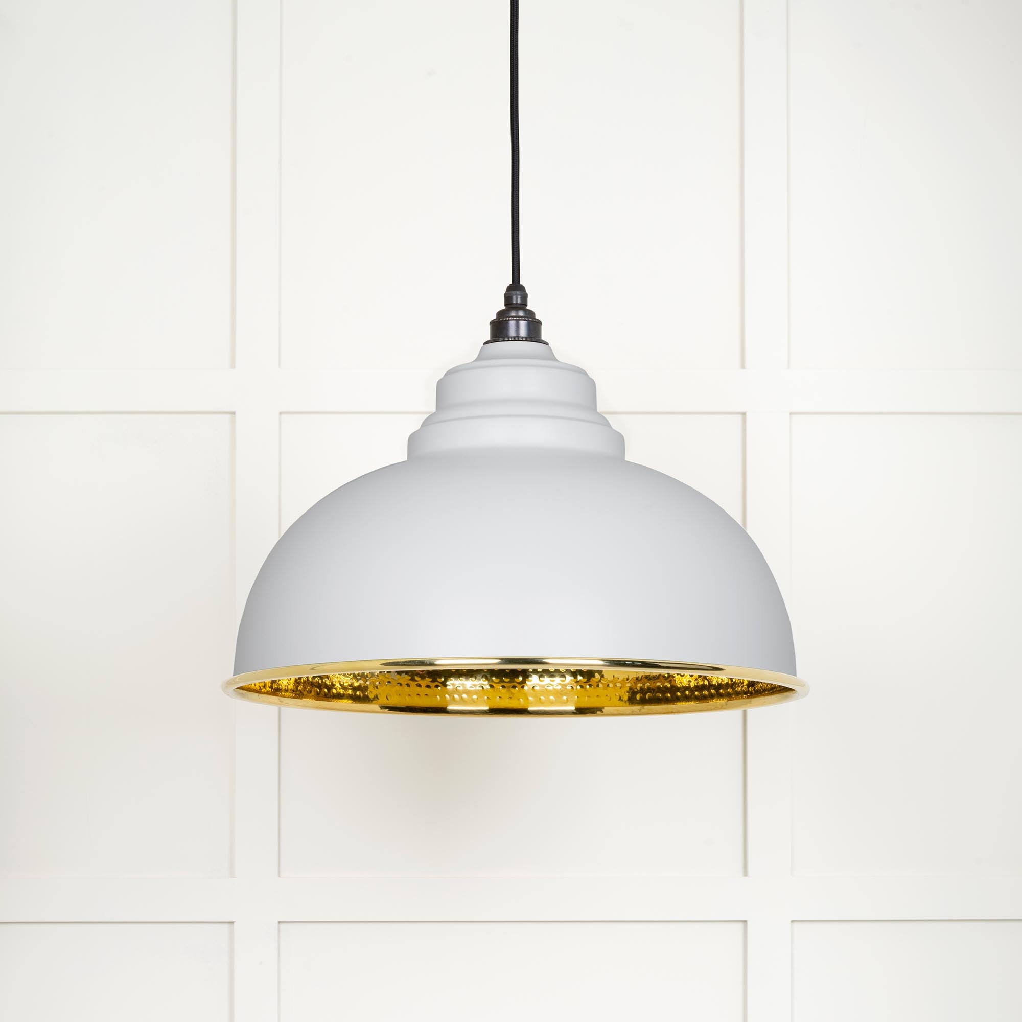 Hammered Brass Harborne Pendant in Flock | From The Anvil - Harborne - From The Anvil - Yester Home