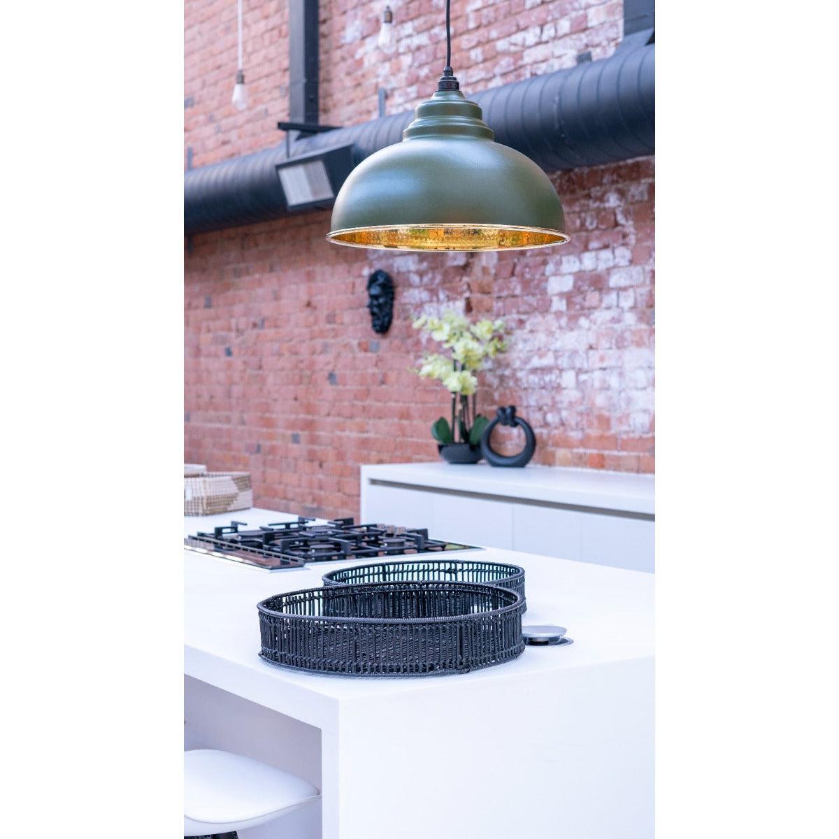 Hammered Brass Harborne Pendant in Heath | From The Anvil-Harborne-Yester Home
