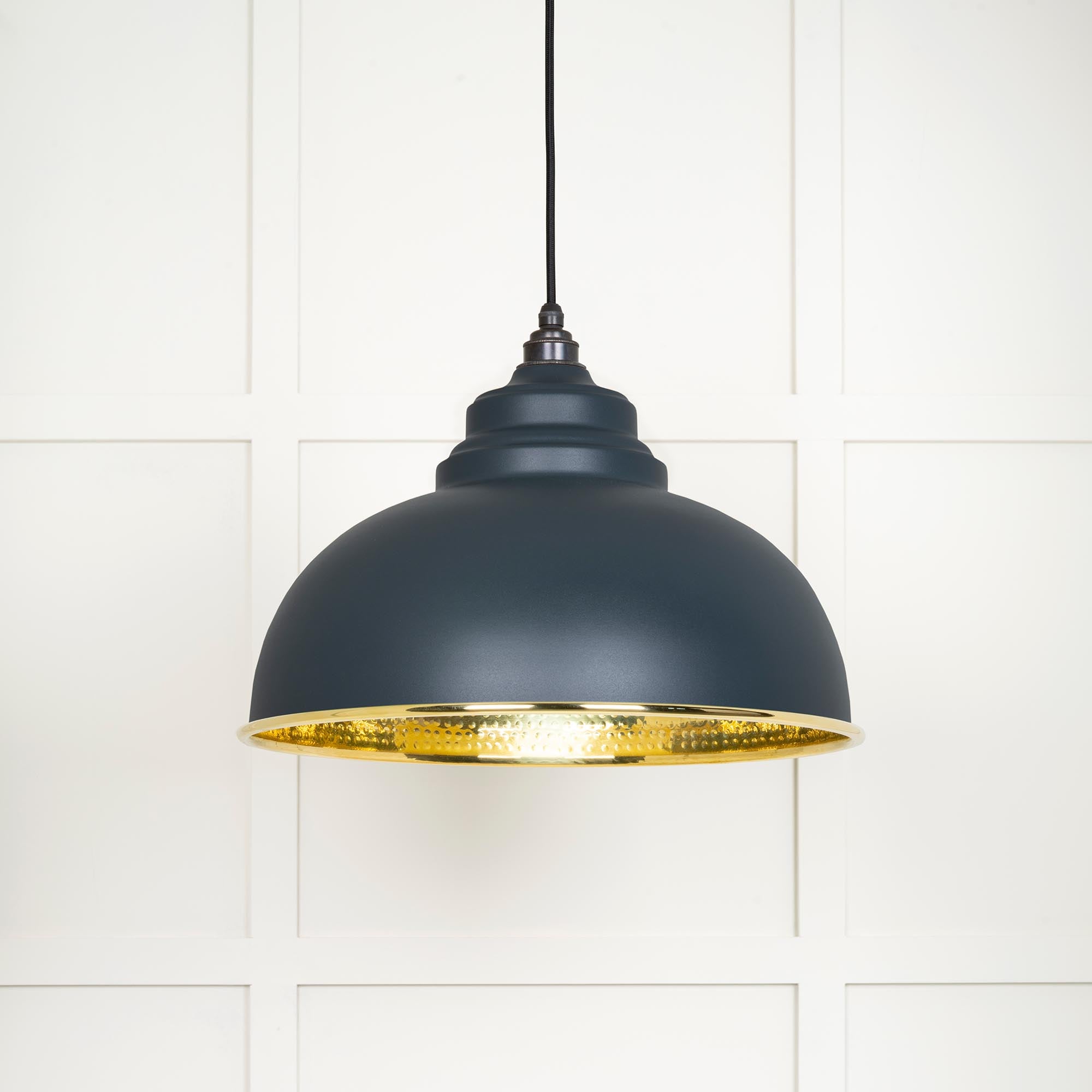 Hammered Brass Harborne Pendant in Soot | From The Anvil - Harborne - From The Anvil - Yester Home