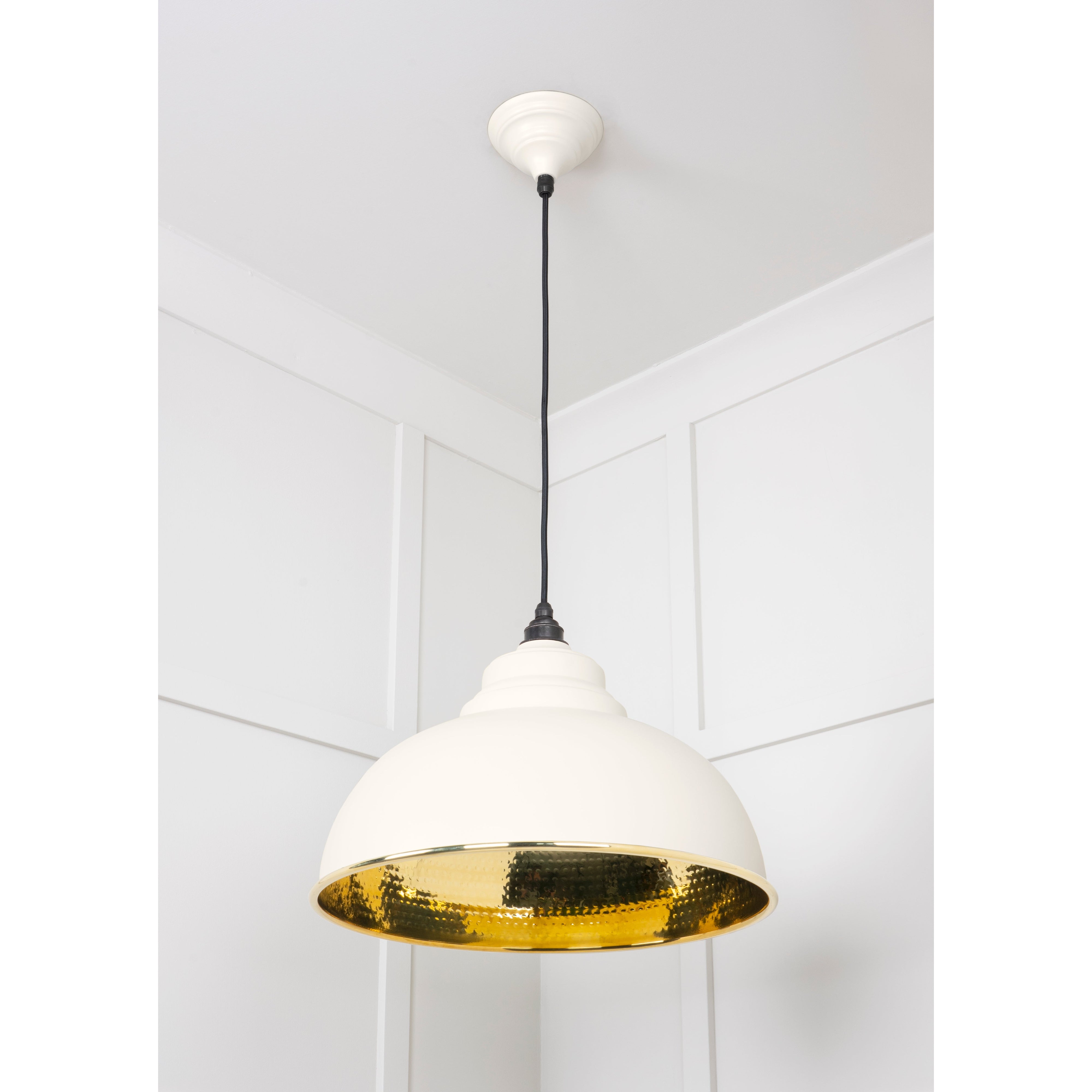 Hammered Brass Harborne Pendant in Teasel | From The Anvil-Harborne-Yester Home