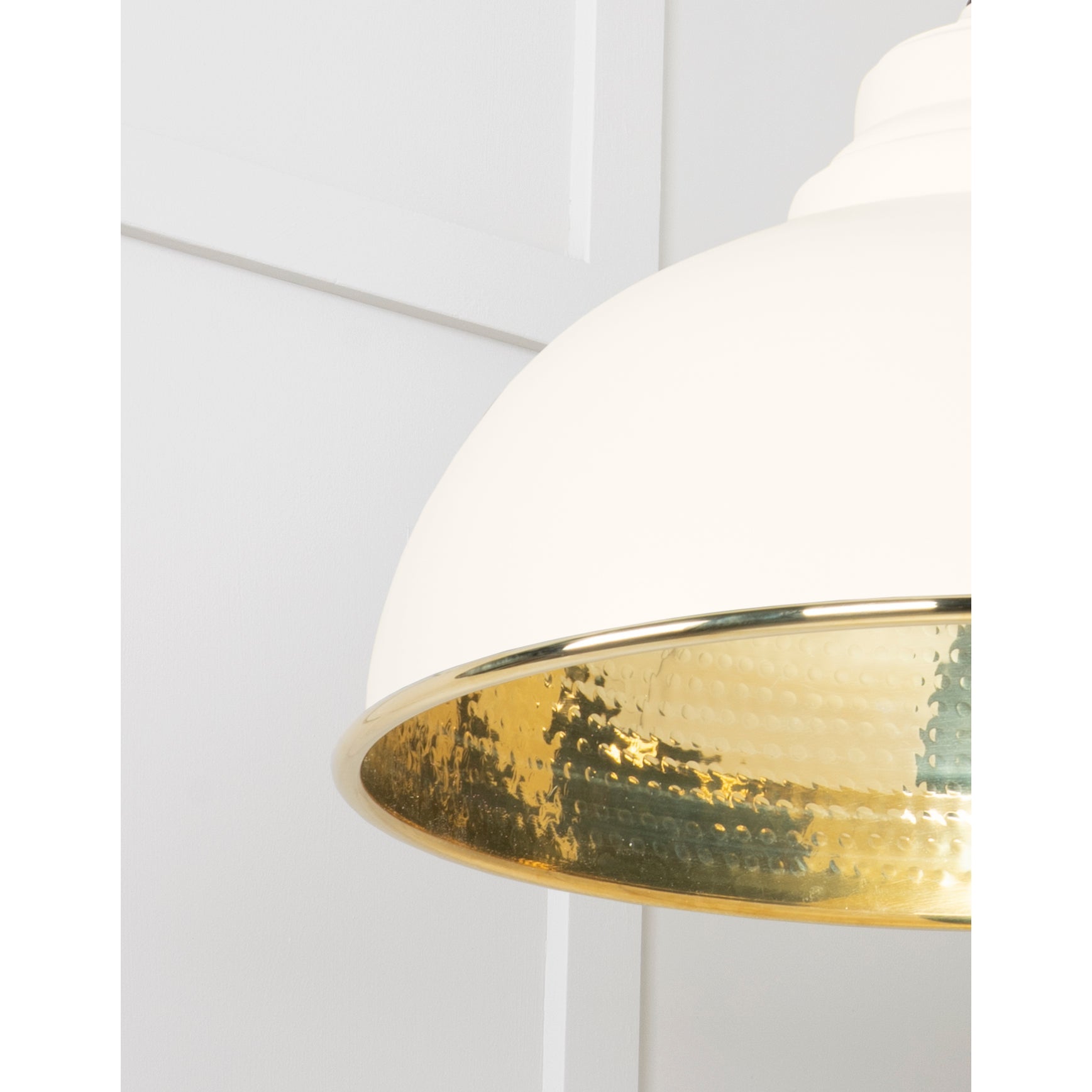 Hammered Brass Harborne Pendant in Teasel | From The Anvil-Harborne-Yester Home