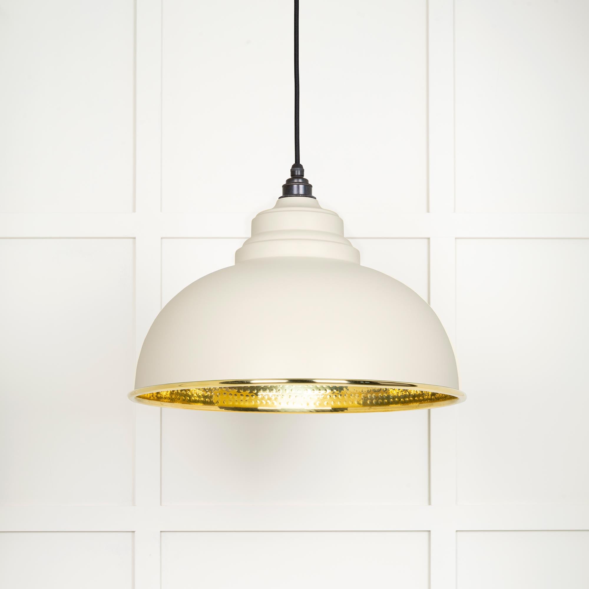 Hammered Brass Harborne Pendant in Teasel | From The Anvil - Harborne - From The Anvil - Yester Home