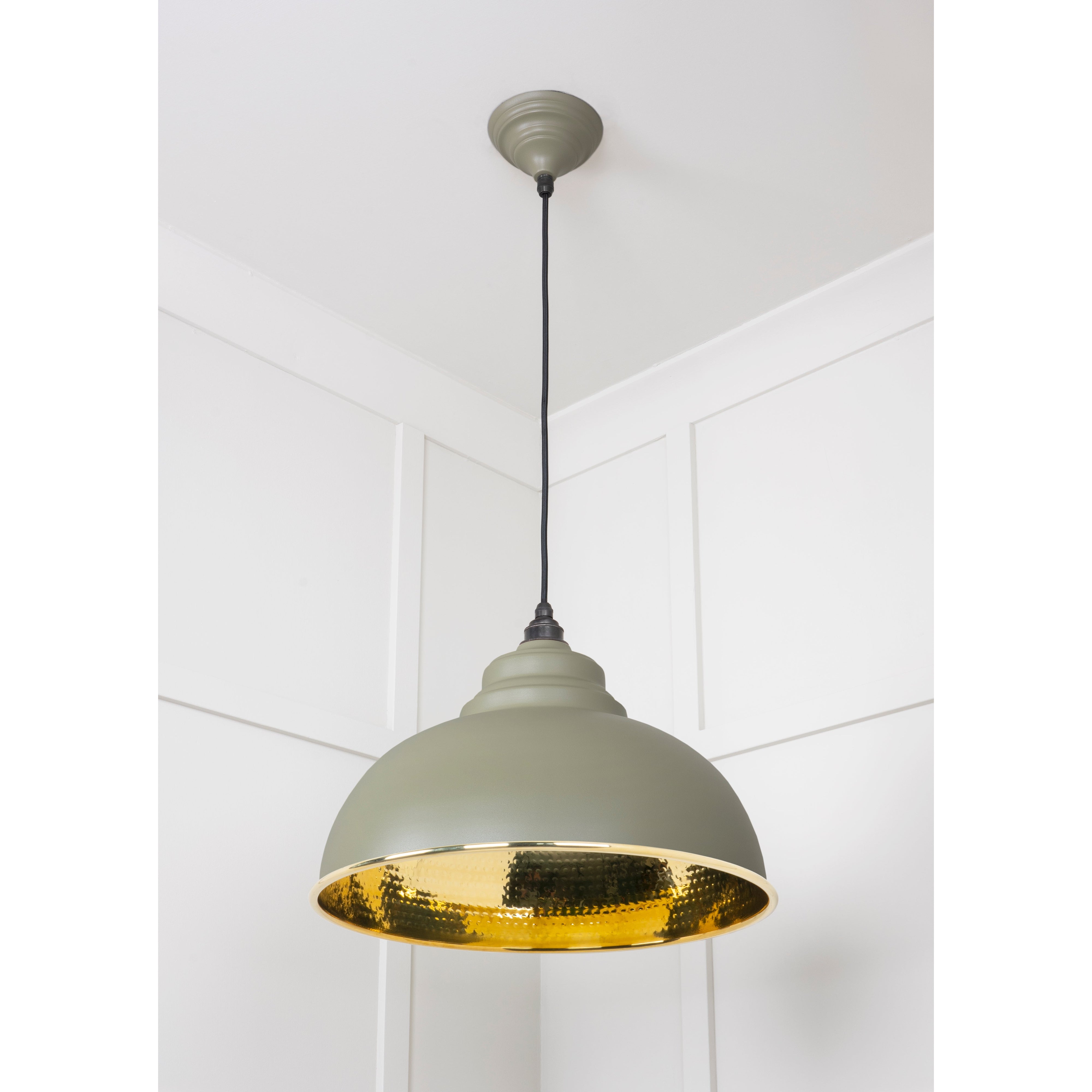 Hammered Brass Harborne Pendant in Tump | From The Anvil-Harborne-Yester Home
