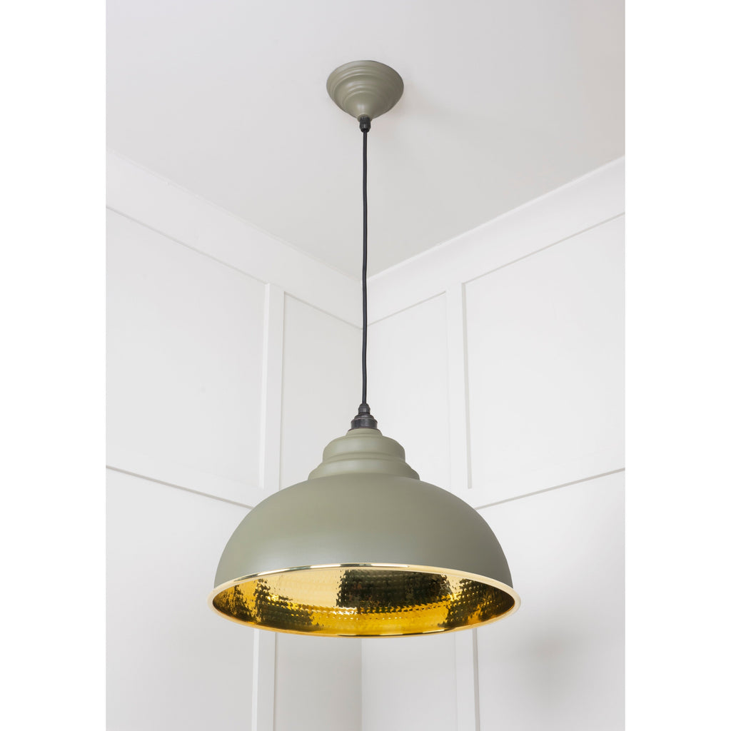 Hammered Brass Harborne Pendant in Tump | From The Anvil