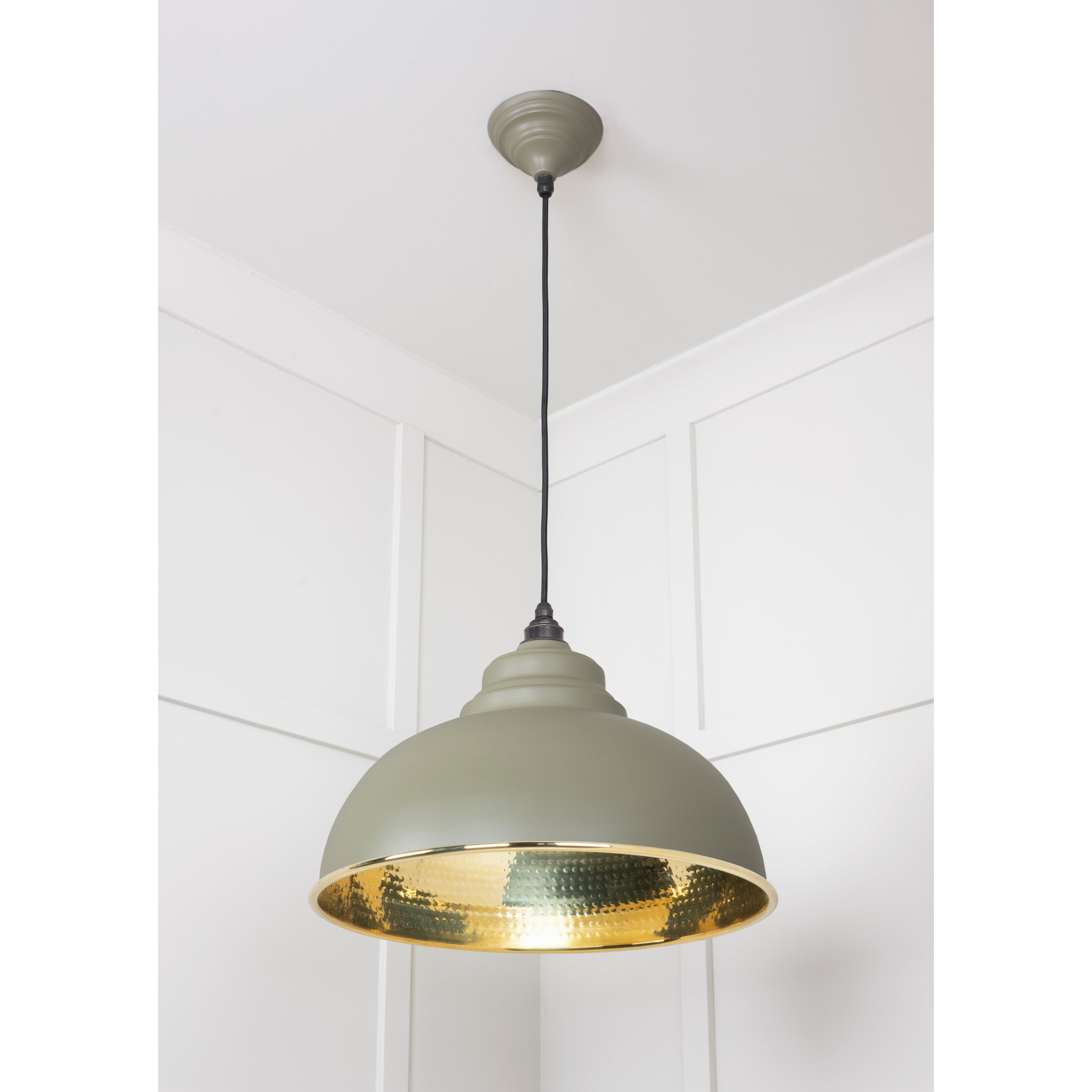 Hammered Brass Harborne Pendant in Tump | From The Anvil-Harborne-Yester Home