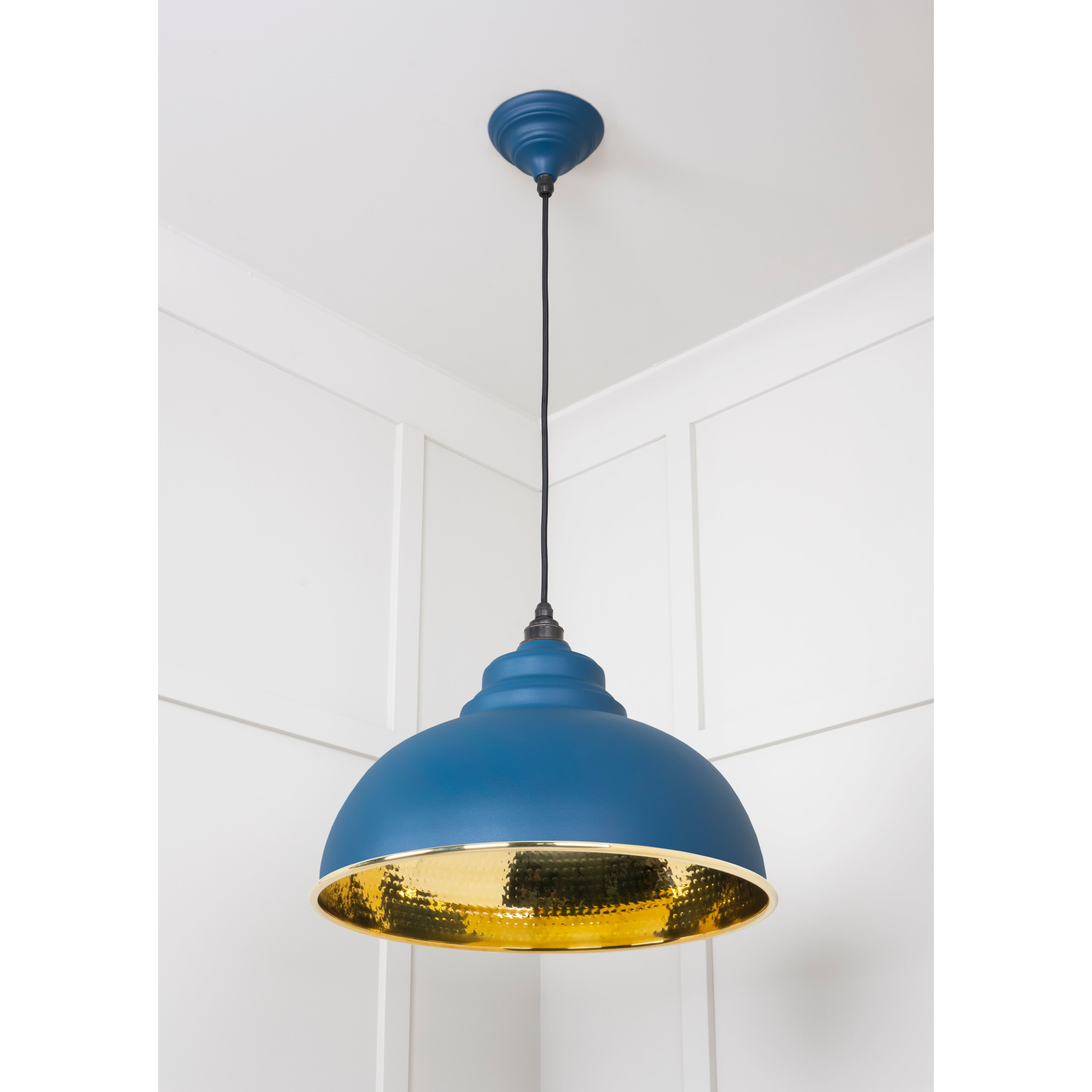 Hammered Brass Harborne Pendant in Upstream | From The Anvil-Harborne-Yester Home