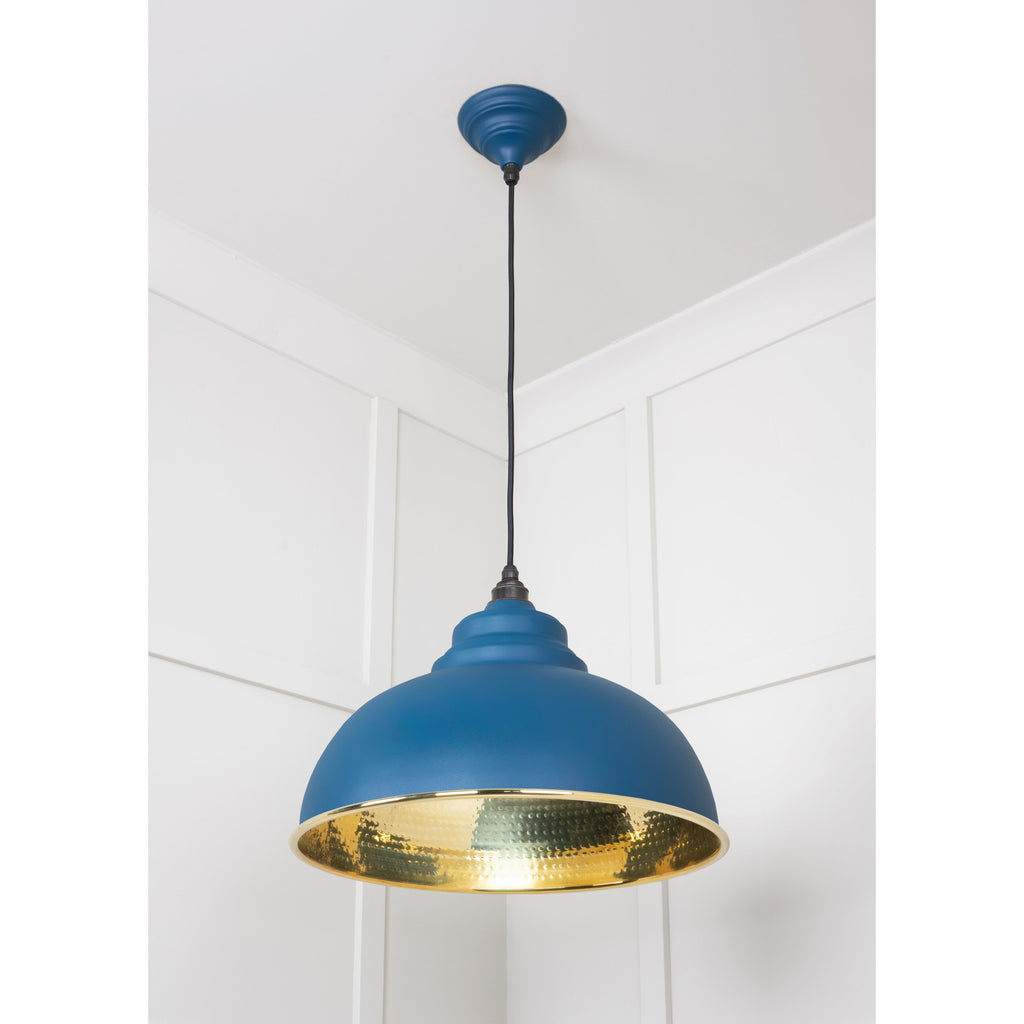 Hammered Brass Harborne Pendant in Upstream | From The Anvil