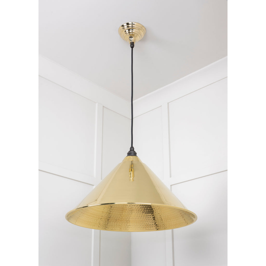 Hammered Brass Hockley Pendant | From The Anvil