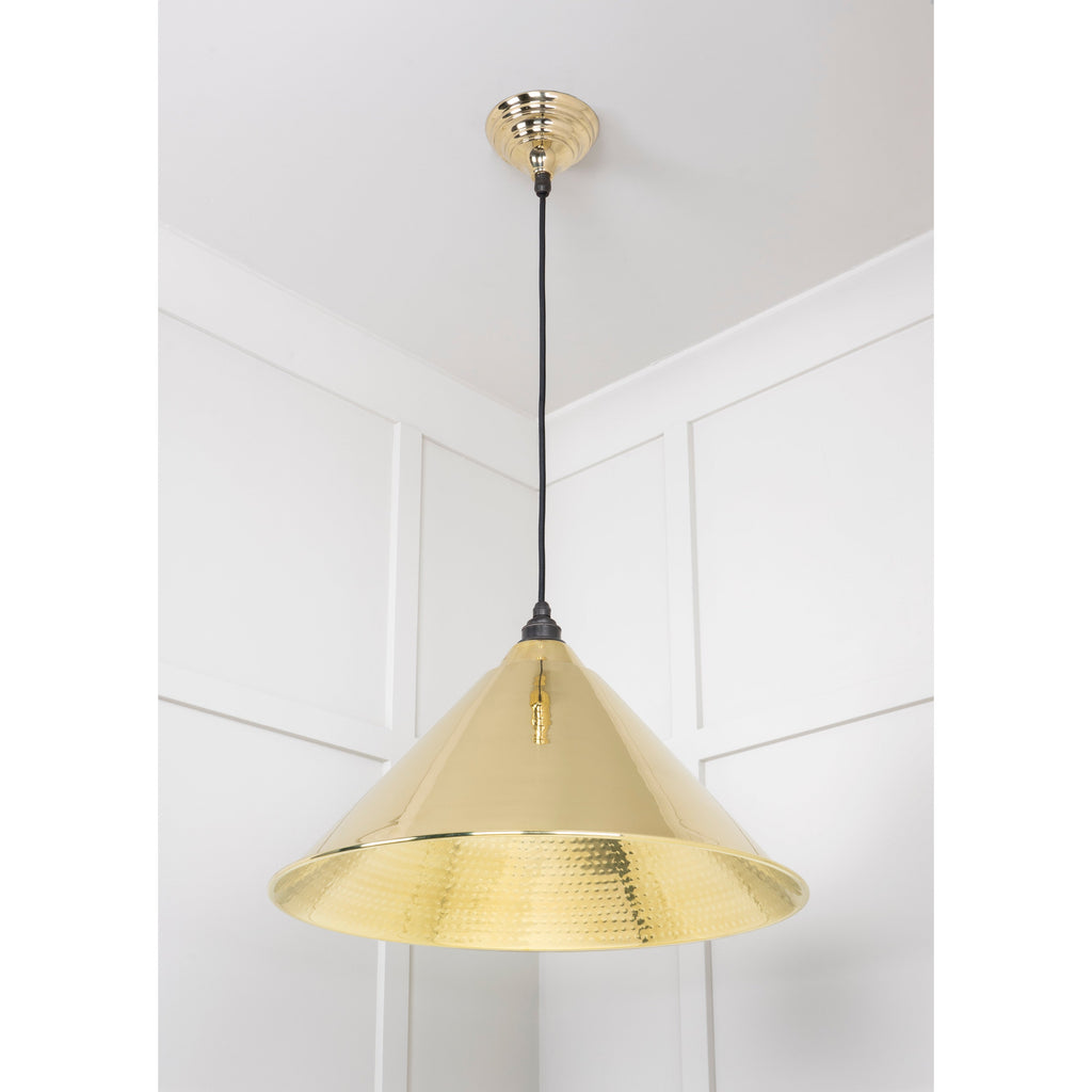 Hammered Brass Hockley Pendant | From The Anvil