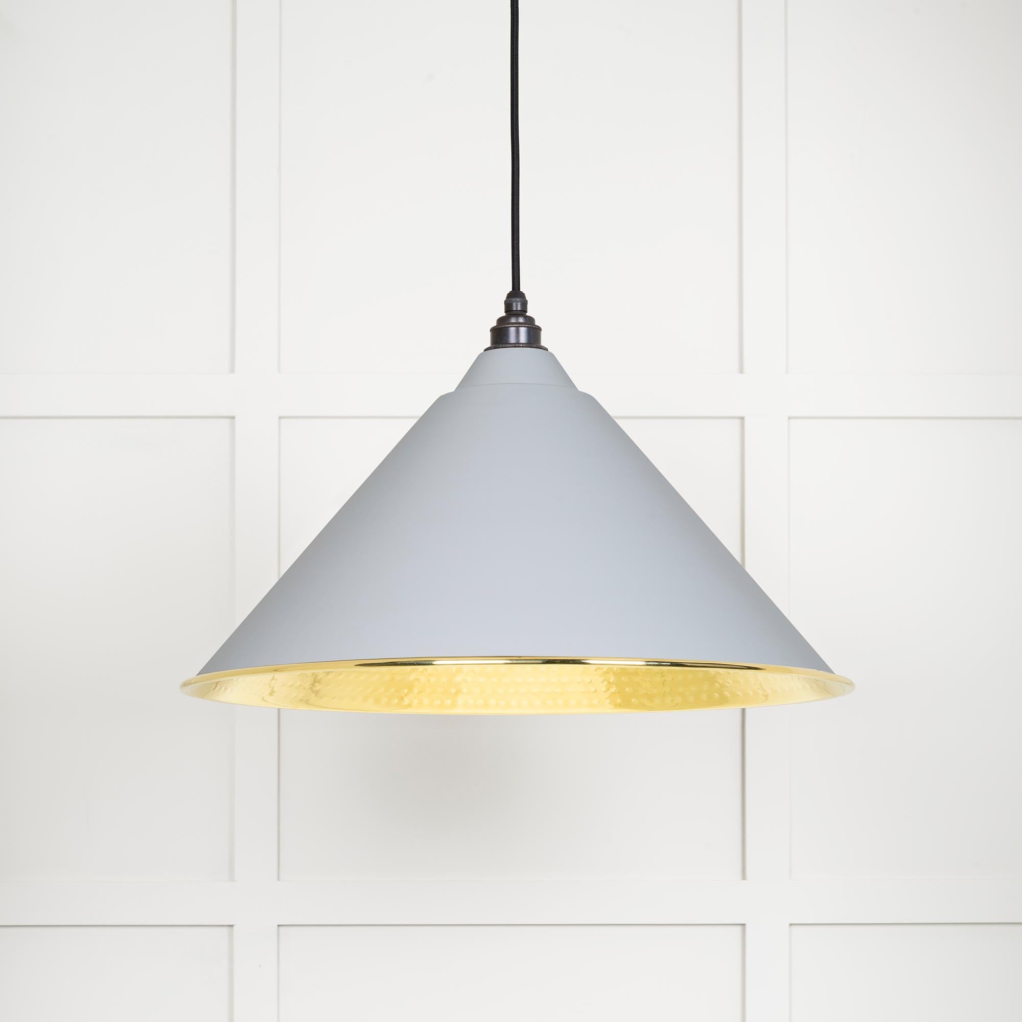 Hammered Brass Hockley Pendant in Birch | From The Anvil - Hockley - From The Anvil - Yester Home