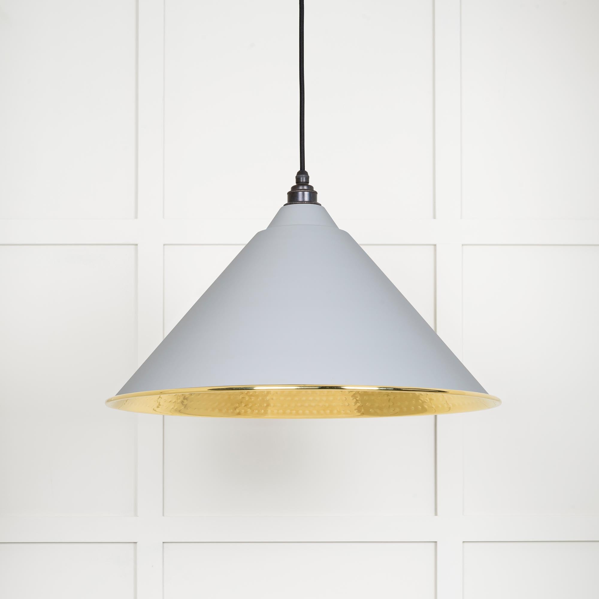 Hammered Brass Hockley Pendant in Birch | From The Anvil - Hockley - From The Anvil - Yester Home