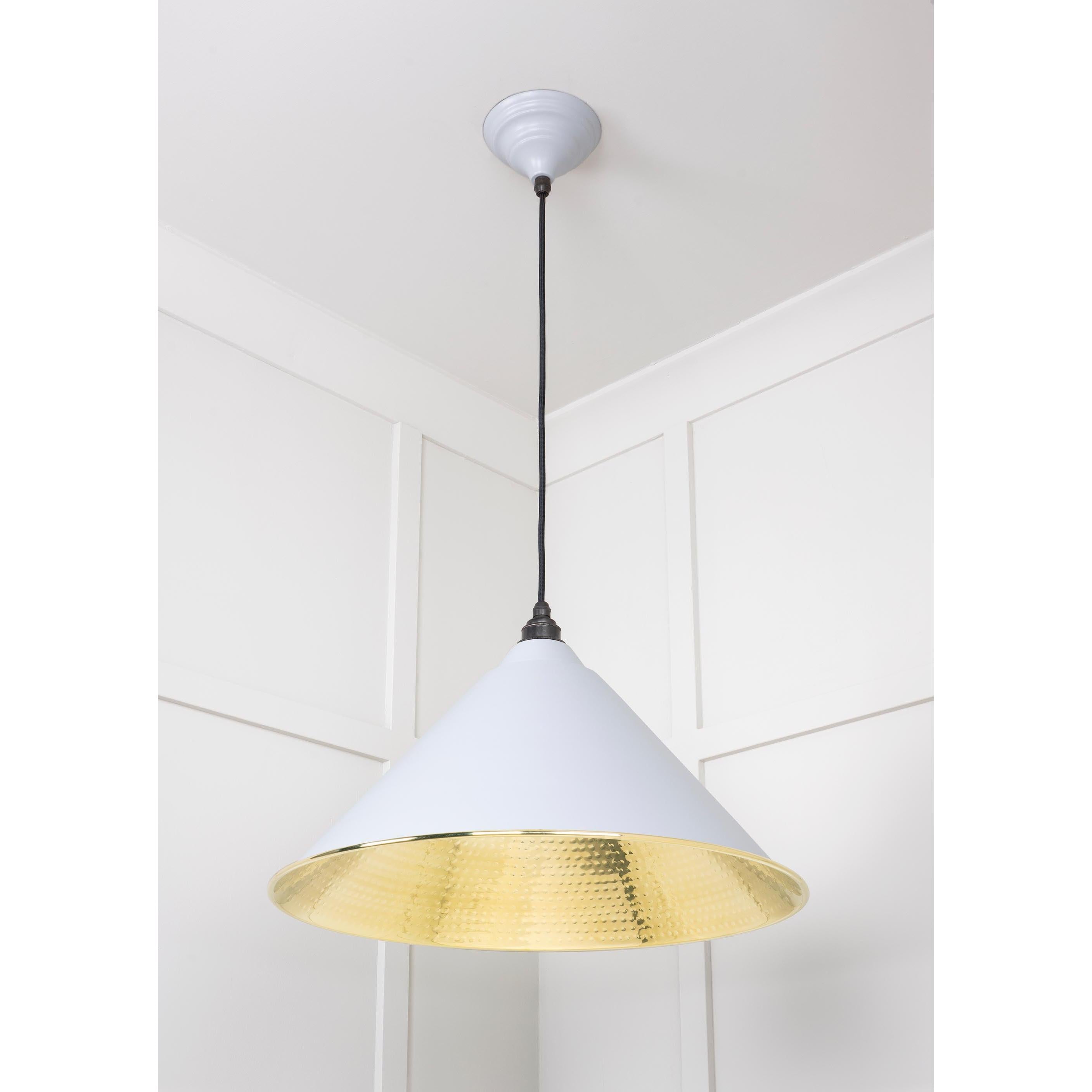 Hammered Brass Hockley Pendant in Birch | From The Anvil - Hockley - From The Anvil - Yester Home