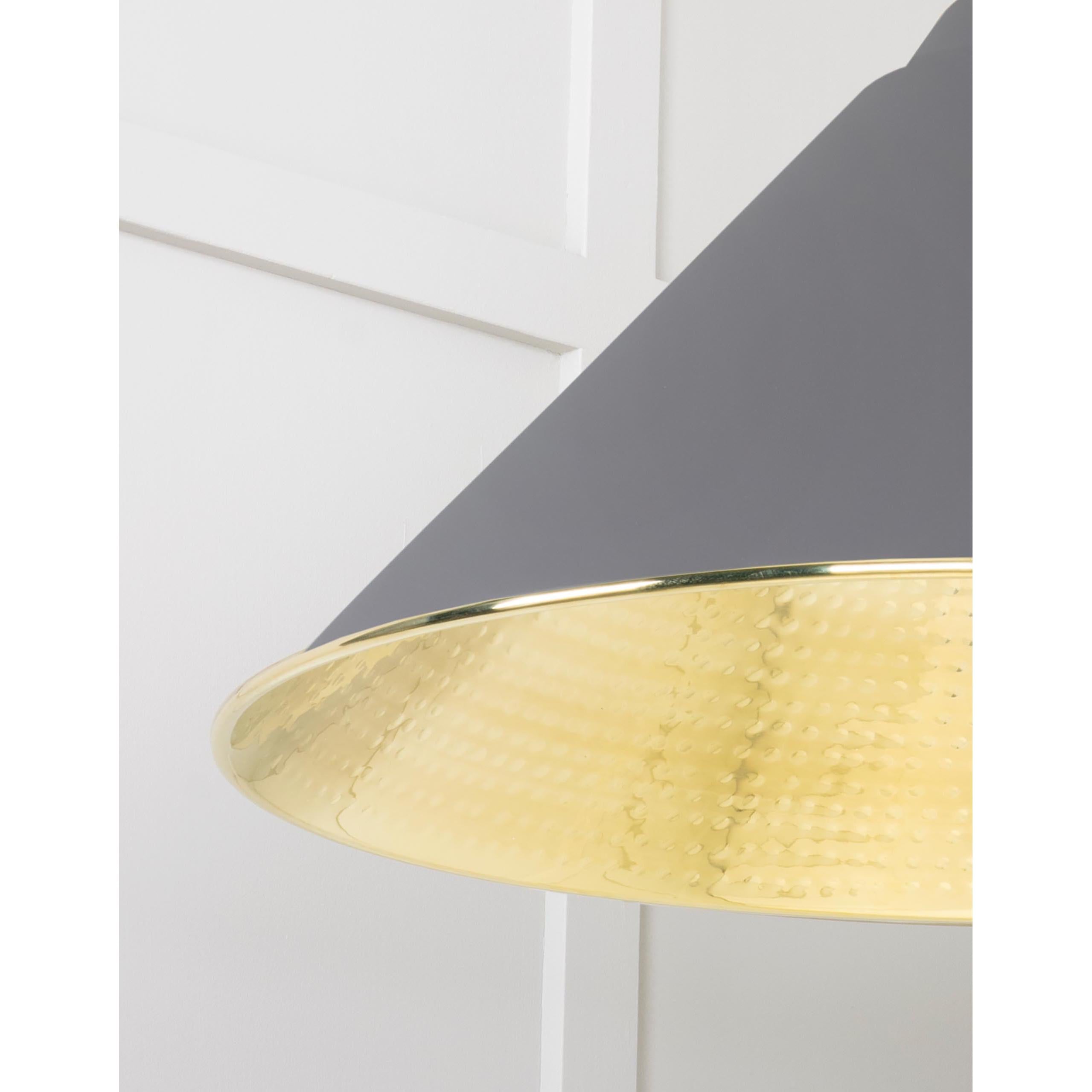 Hammered Brass Hockley Pendant in Bluff | From The Anvil - Hockley - From The Anvil - Yester Home