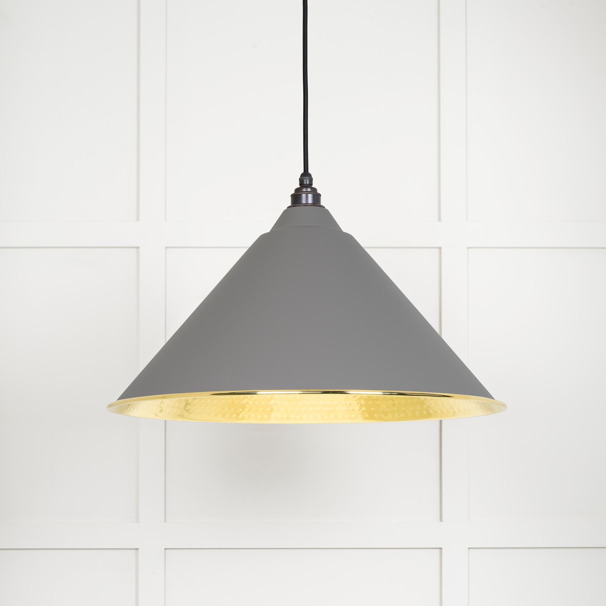 Hammered Brass Hockley Pendant in Bluff | From The Anvil - Hockley - From The Anvil - Yester Home