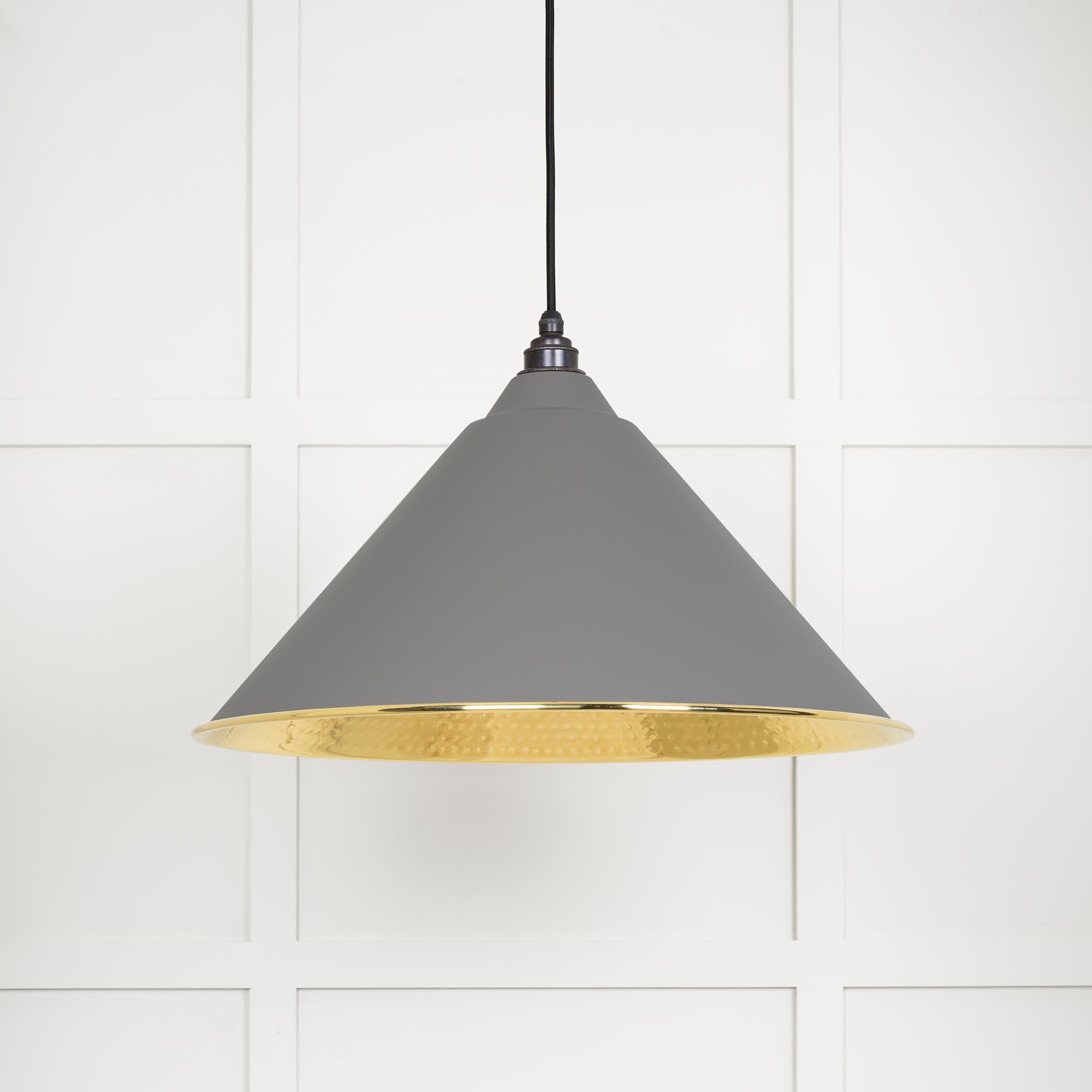 Hammered Brass Hockley Pendant in Bluff | From The Anvil - Hockley - From The Anvil - Yester Home