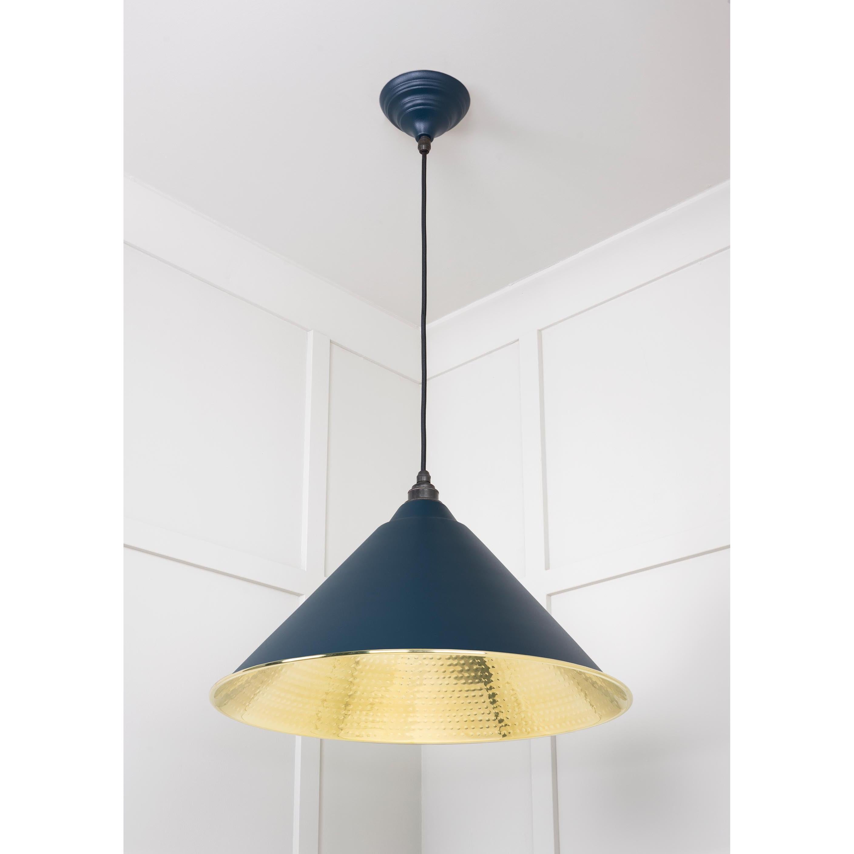 Hammered Brass Hockley Pendant in Dusk | From The Anvil - Hockley - From The Anvil - Yester Home