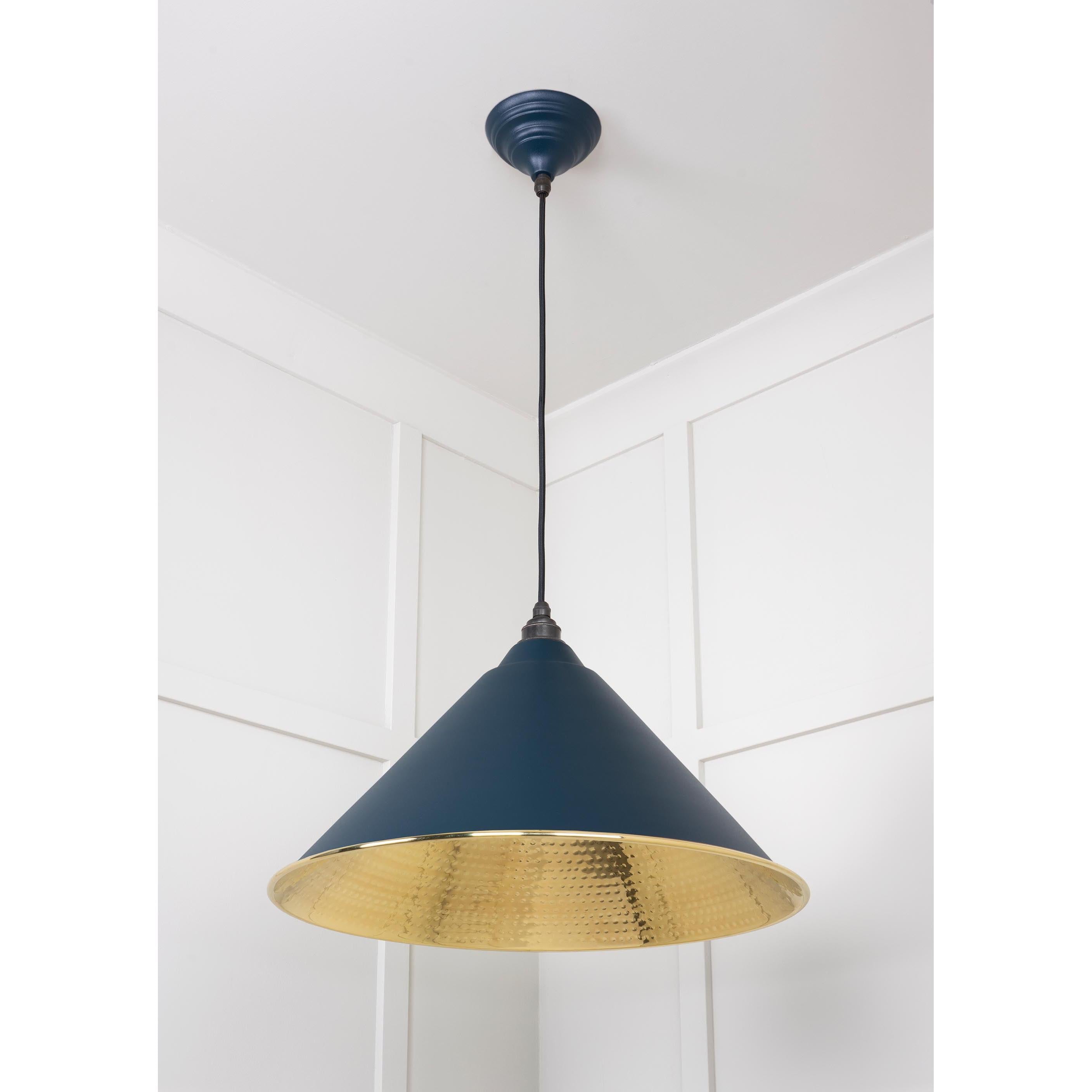 Hammered Brass Hockley Pendant in Dusk | From The Anvil - Hockley - From The Anvil - Yester Home