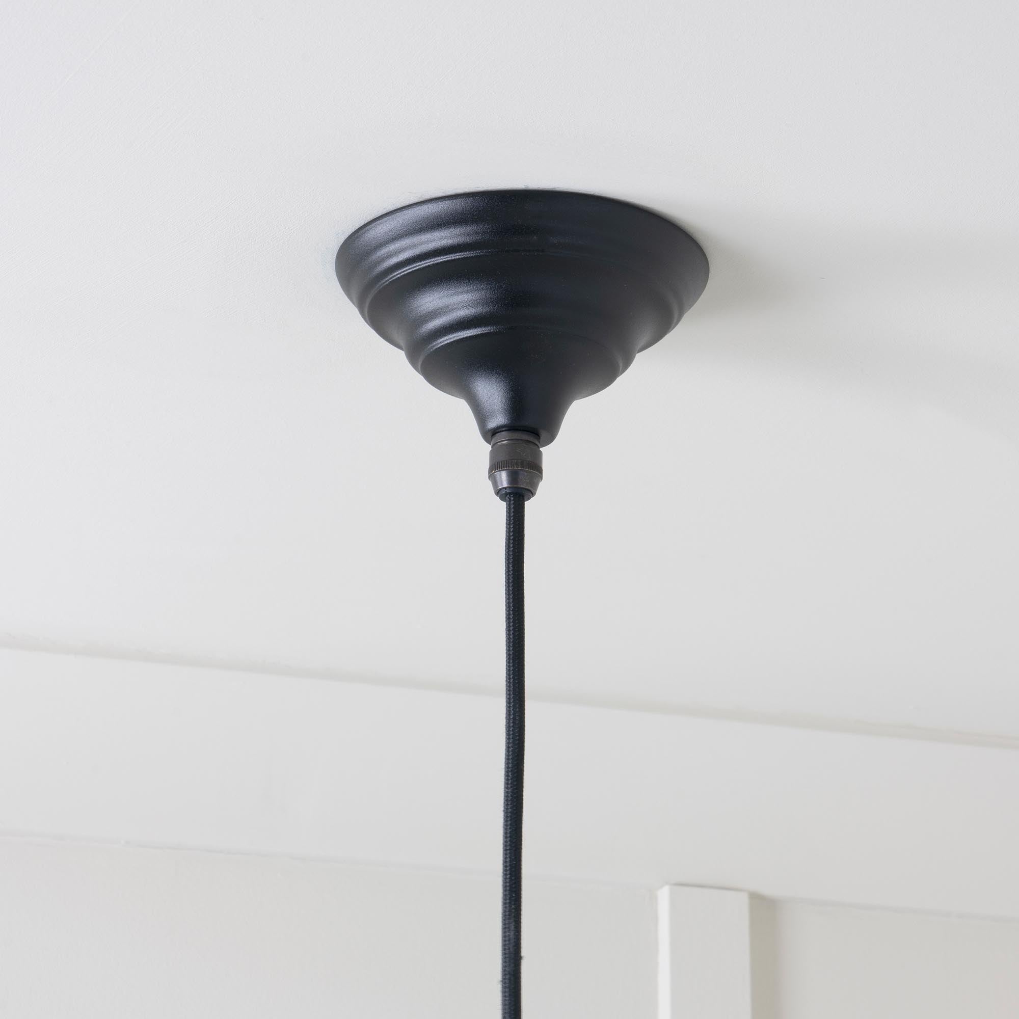 Hammered Brass Hockley Pendant in Elan Black | From The Anvil - Hockley - From The Anvil - Yester Home