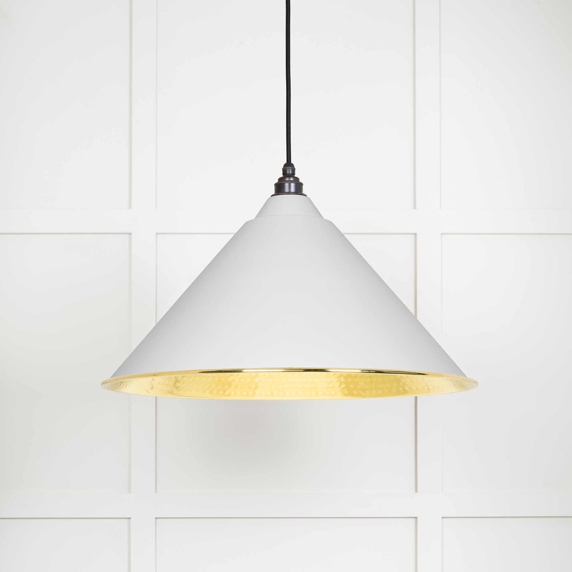 Hammered Brass Hockley Pendant in Flock | From The Anvil - Hockley - From The Anvil - Yester Home