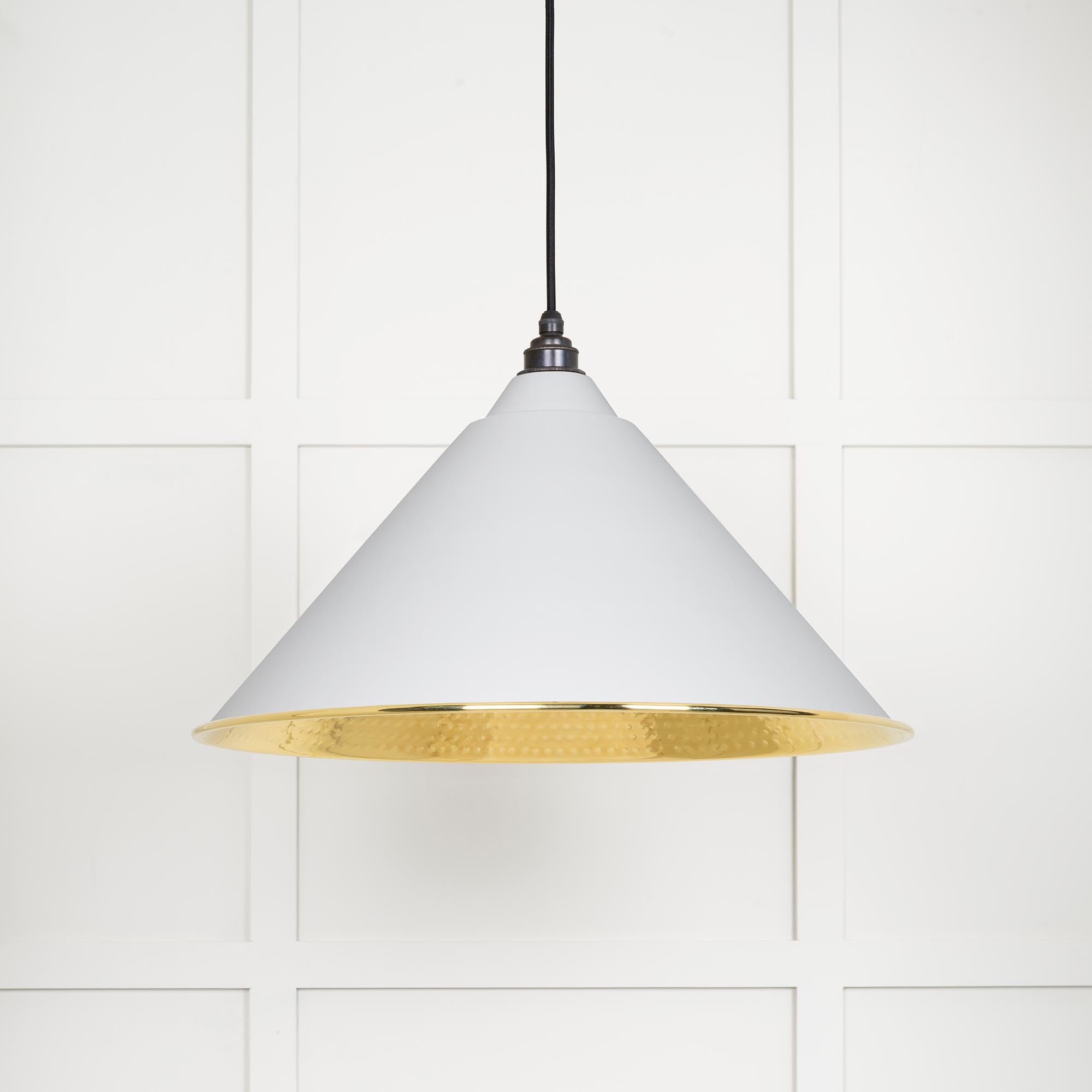 Hammered Brass Hockley Pendant in Flock | From The Anvil - Hockley - From The Anvil - Yester Home