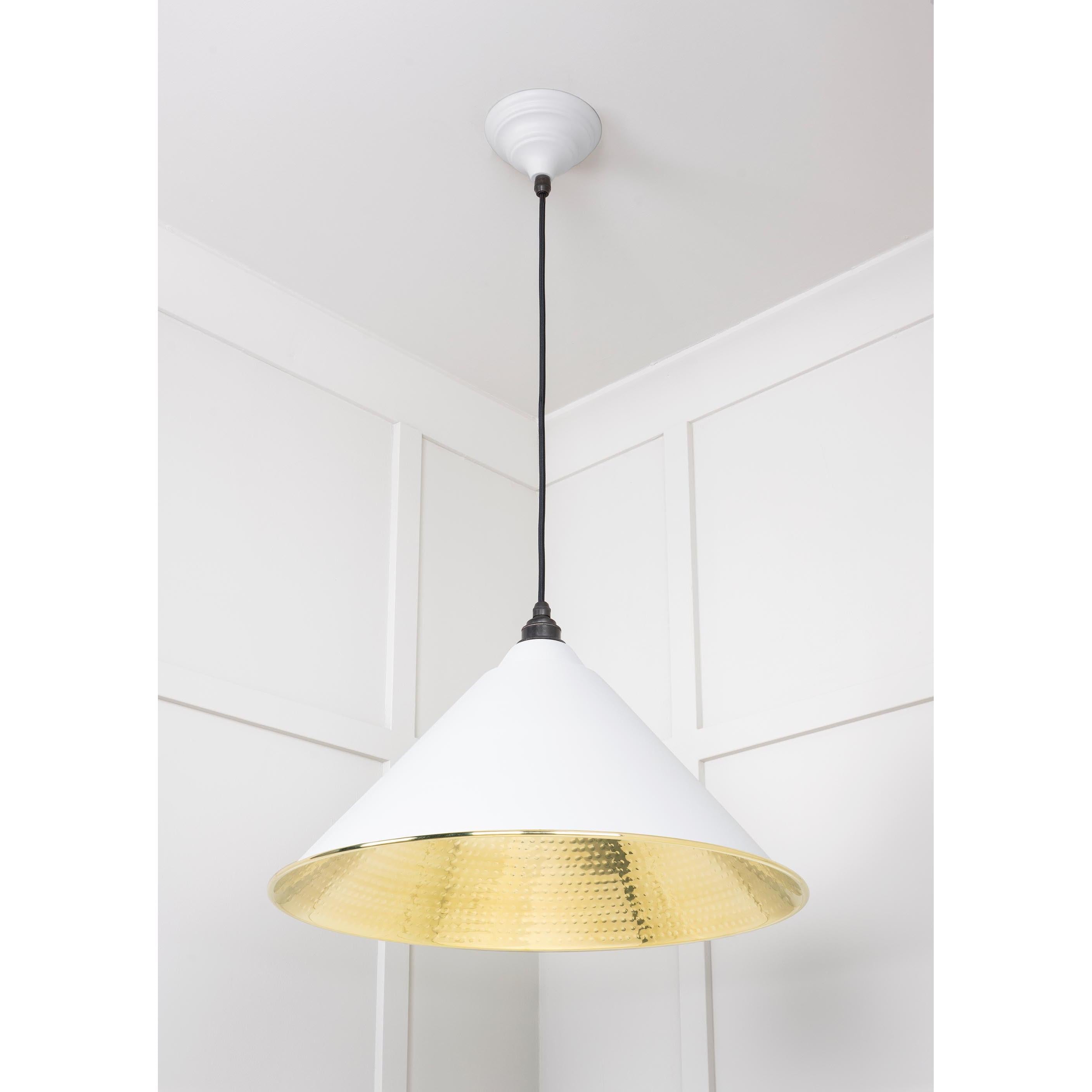Hammered Brass Hockley Pendant in Flock | From The Anvil - Hockley - From The Anvil - Yester Home
