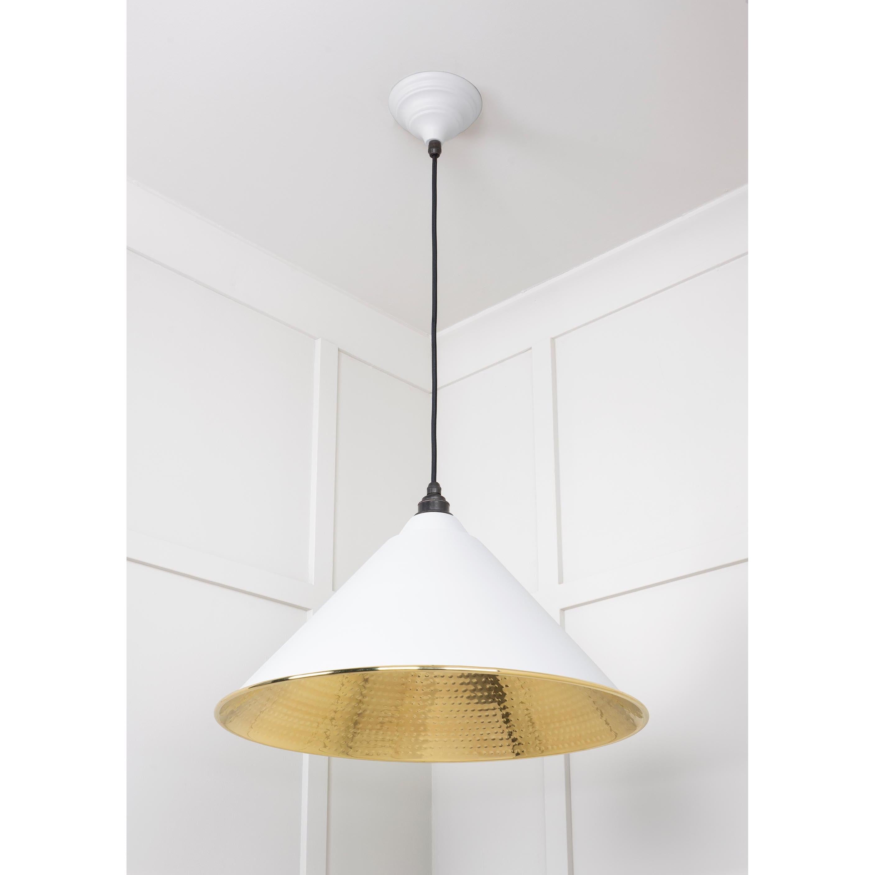 Hammered Brass Hockley Pendant in Flock | From The Anvil - Hockley - From The Anvil - Yester Home