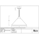 Hammered Brass Hockley Pendant in Flock | From The Anvil - Hockley - From The Anvil - Yester Home