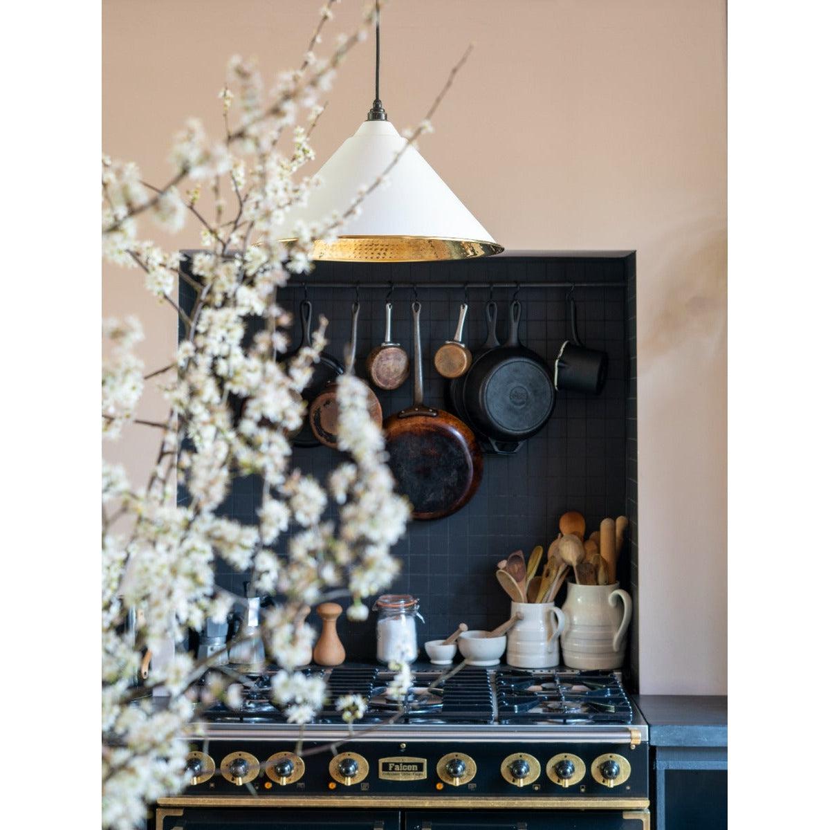 Hammered Brass Hockley Pendant in Flock | From The Anvil-Hockley-Yester Home