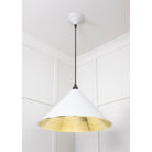 Hammered Brass Hockley Pendant in Flock | From The Anvil-Hockley-Yester Home