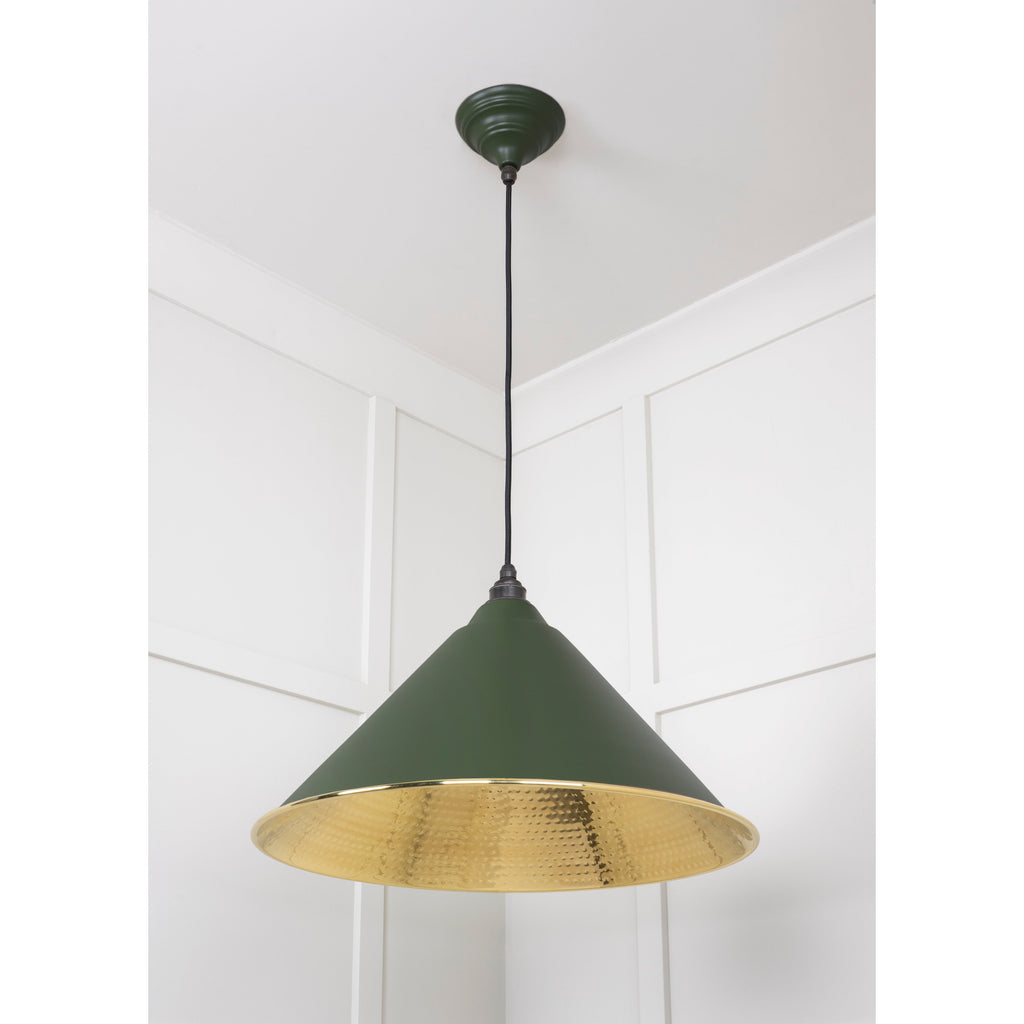 Hammered Brass Hockley Pendant in Heath | From The Anvil