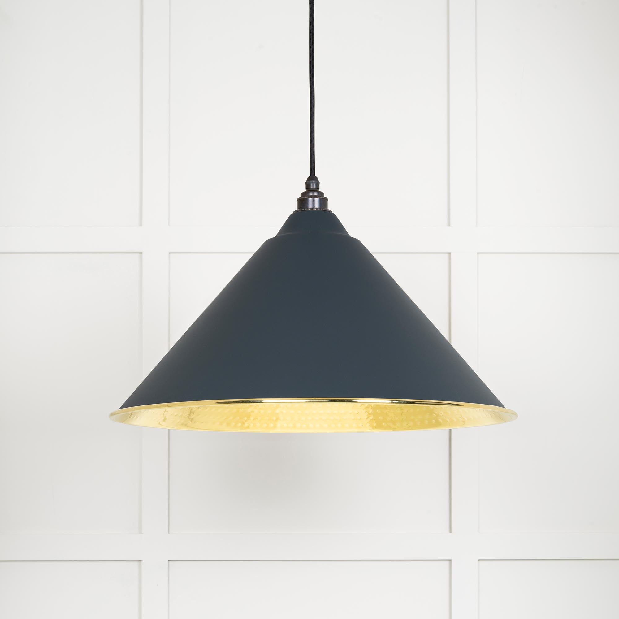 Hammered Brass Hockley Pendant in Soot | From The Anvil - Hockley - From The Anvil - Yester Home