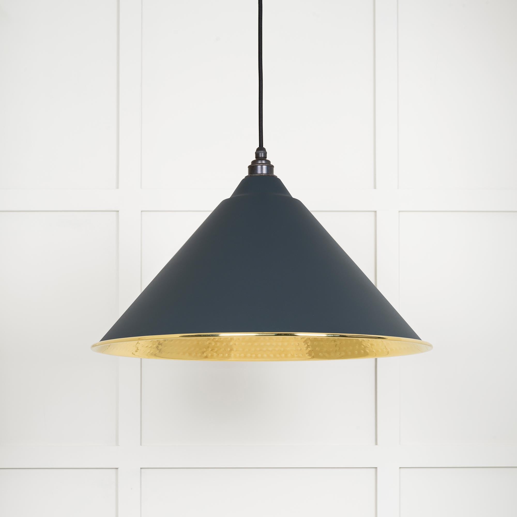 Hammered Brass Hockley Pendant in Soot | From The Anvil - Hockley - From The Anvil - Yester Home