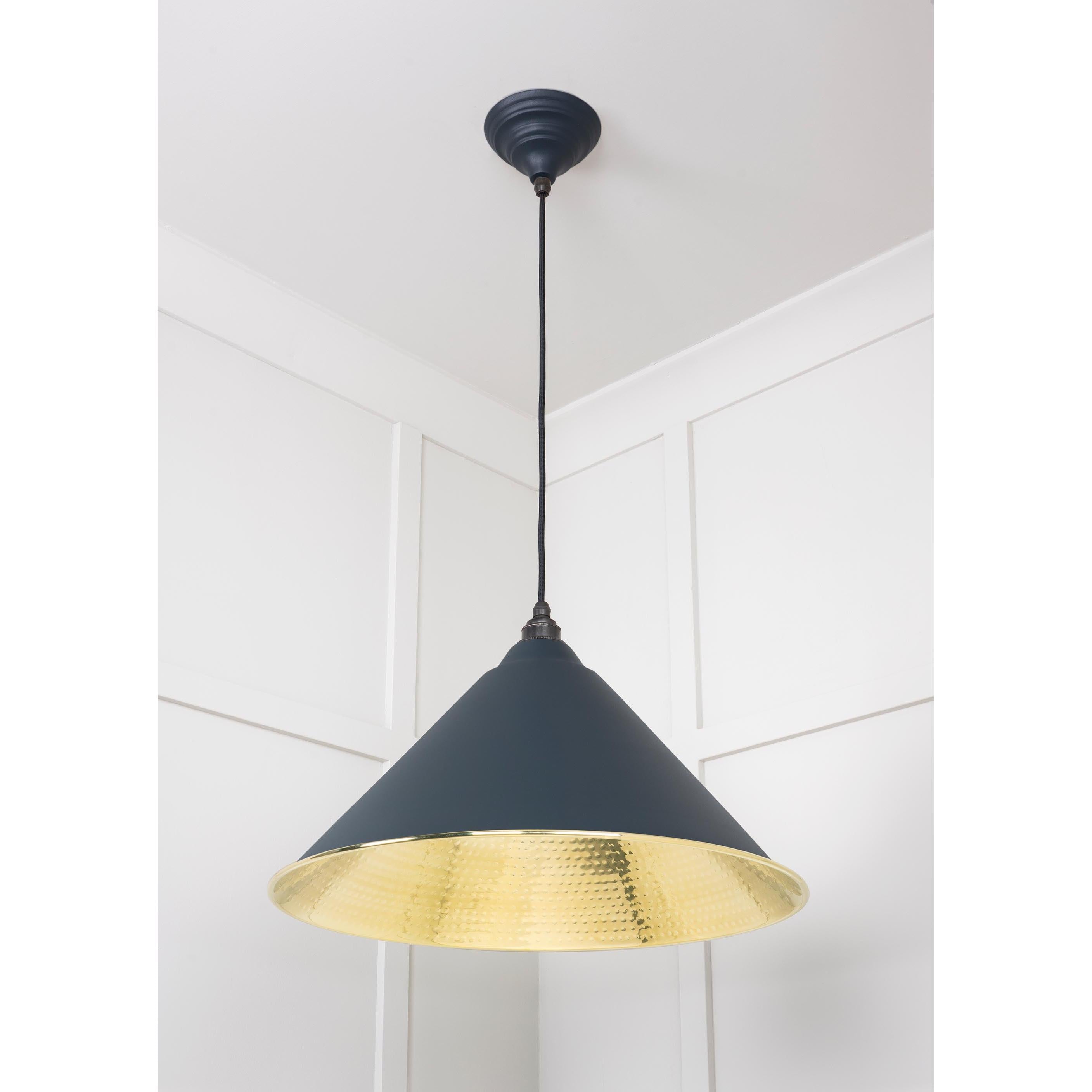 Hammered Brass Hockley Pendant in Soot | From The Anvil - Hockley - From The Anvil - Yester Home