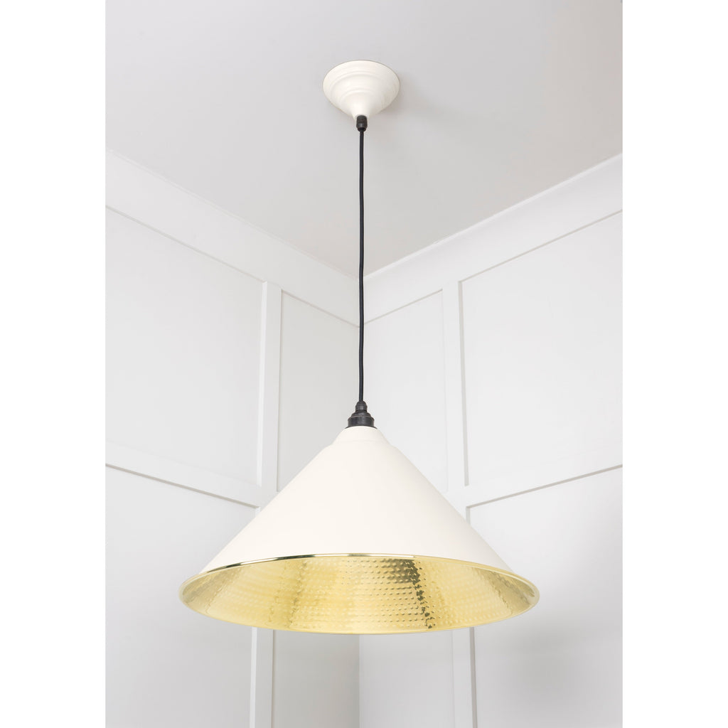 Hammered Brass Hockley Pendant in Teasel | From The Anvil