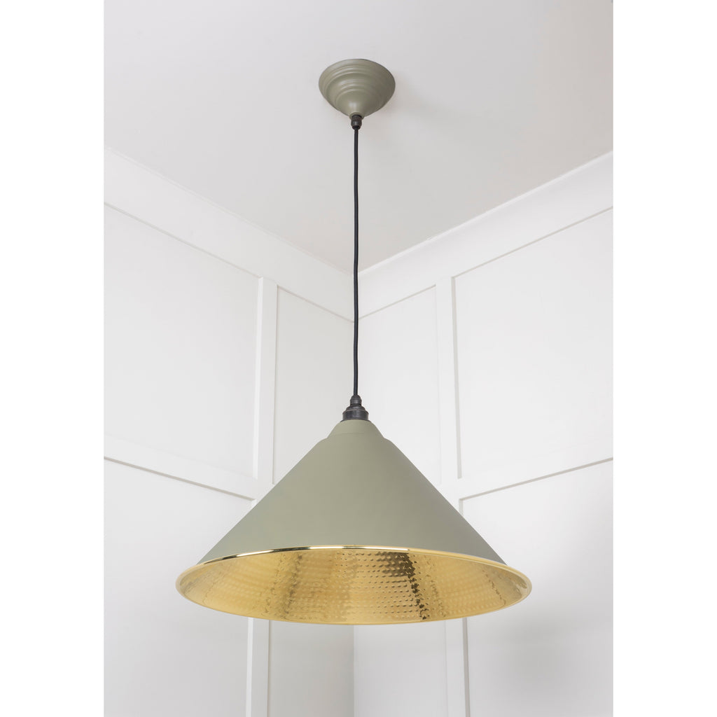 Hammered Brass Hockley Pendant in Tump | From The Anvil-Hockley-Yester Home
