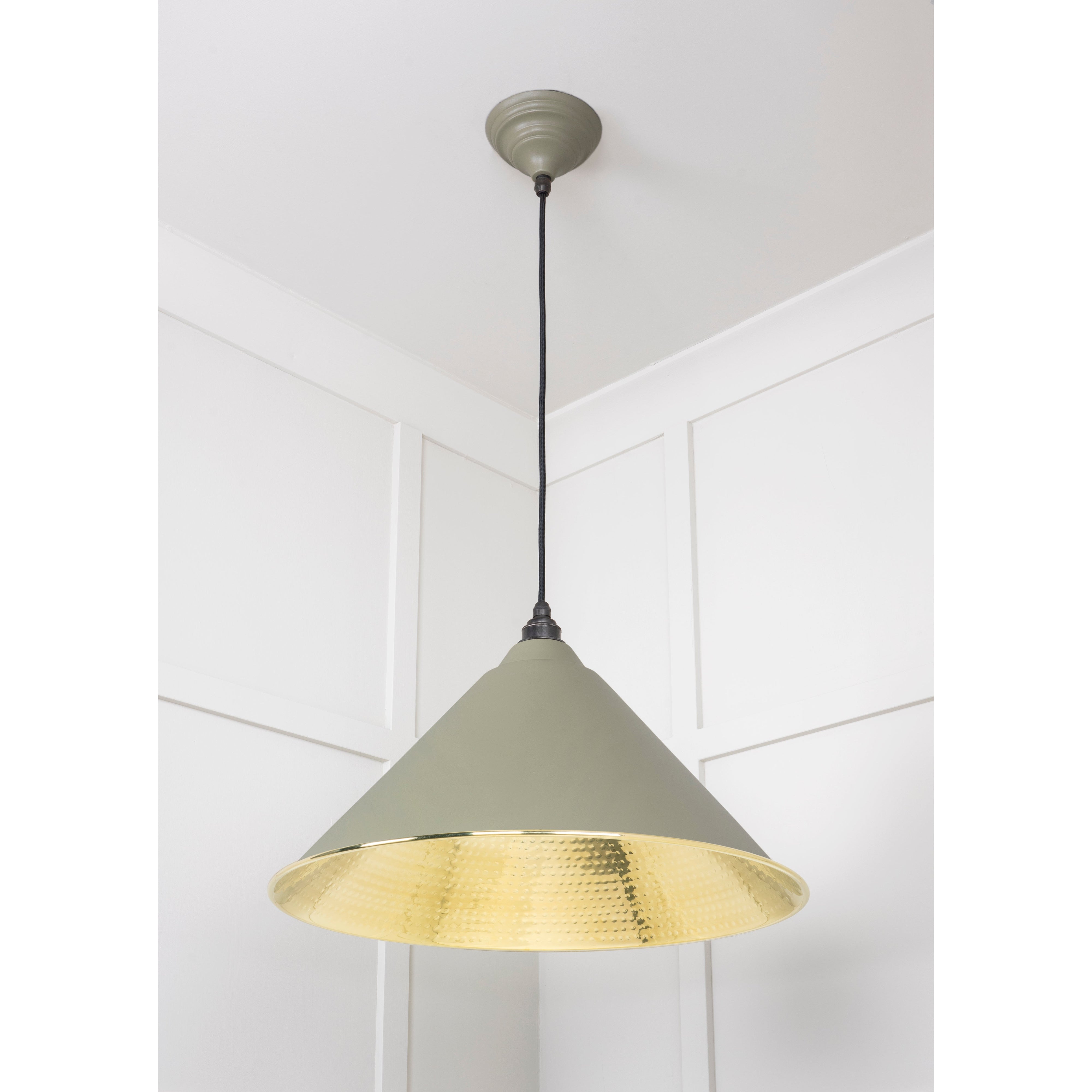 Hammered Brass Hockley Pendant in Tump | From The Anvil-Hockley-Yester Home