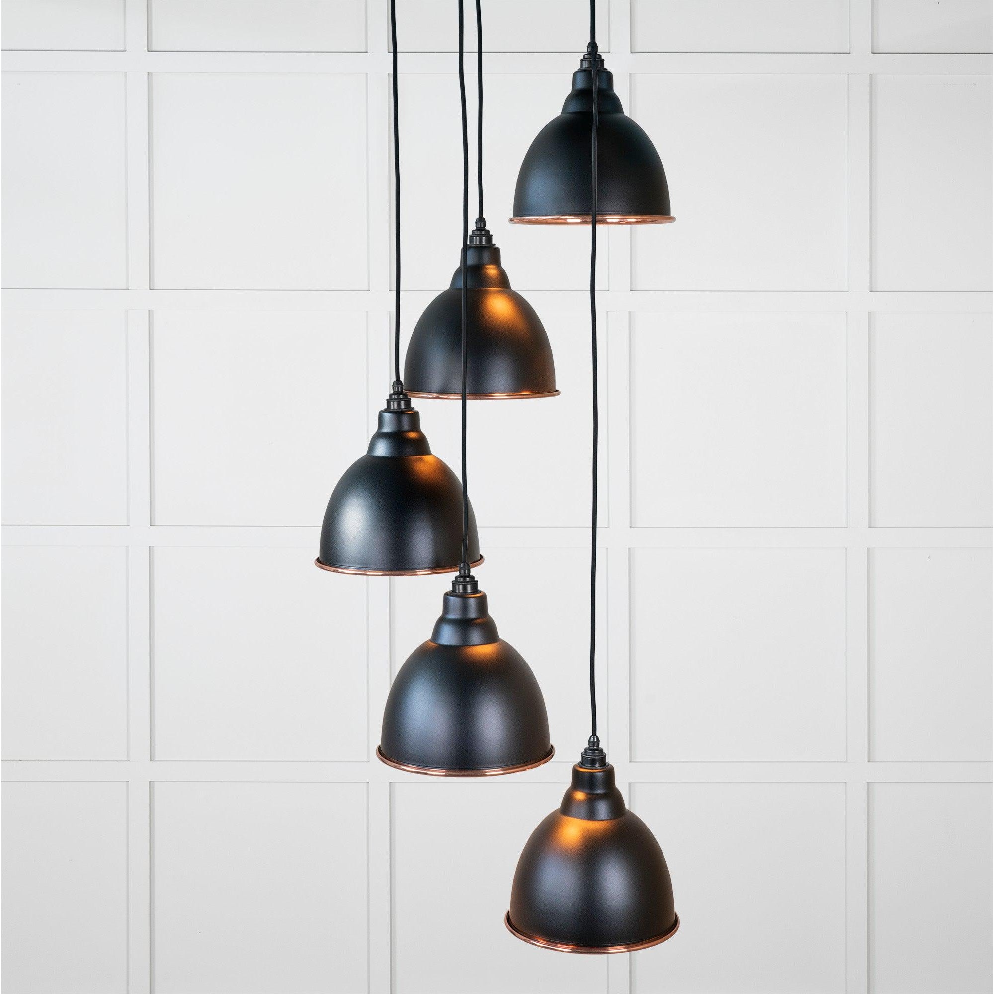 Hammered Copper Brindley Cluster Pendant in Elan Black | From The Anvil-Cluster Pendants-Yester Home